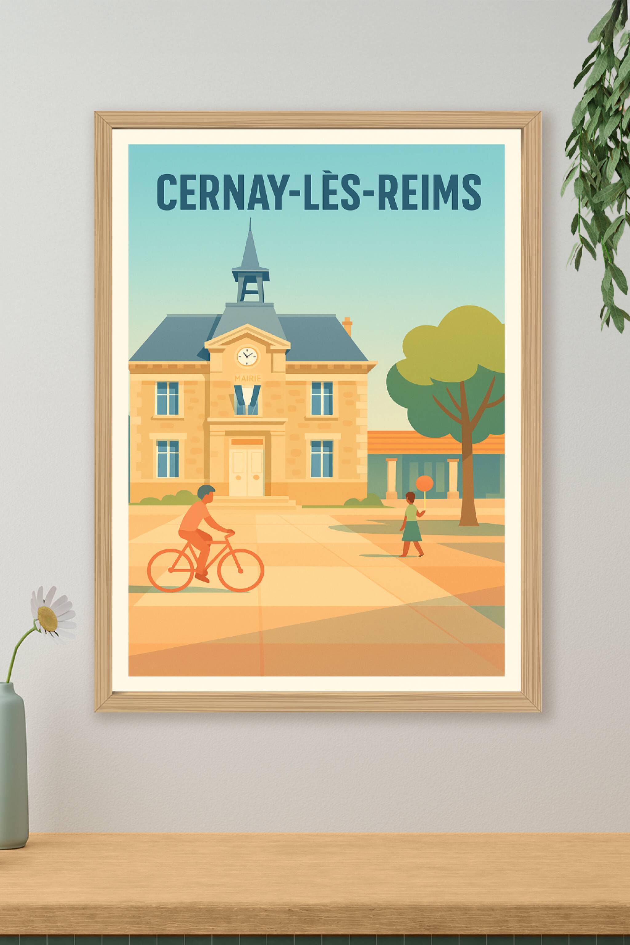 Affiche de Cernay-lès-Reims - L'élégance tranquille de la mairie