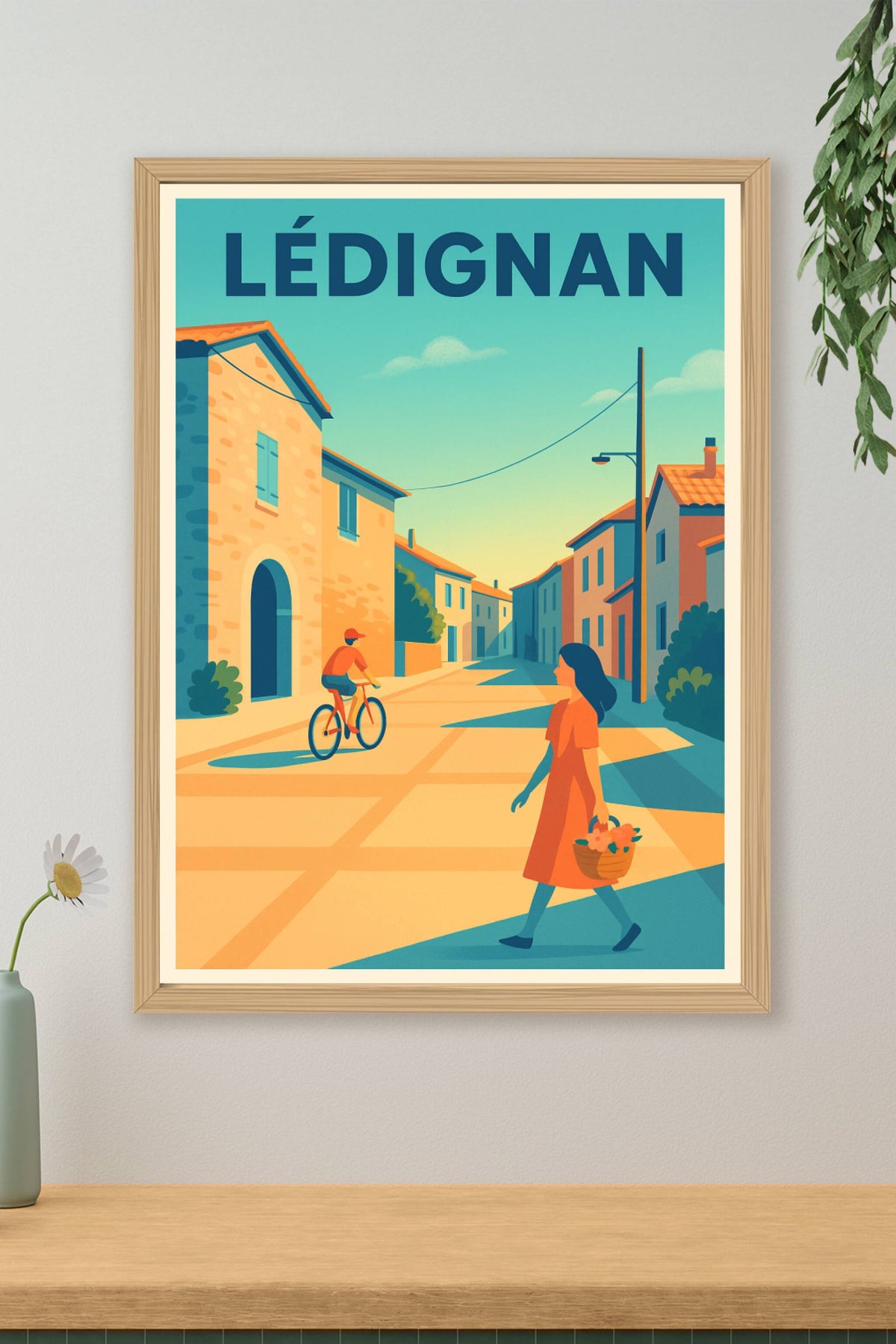 Affiche de Lédignan - Charme et douceur d'une rue ensoleillée