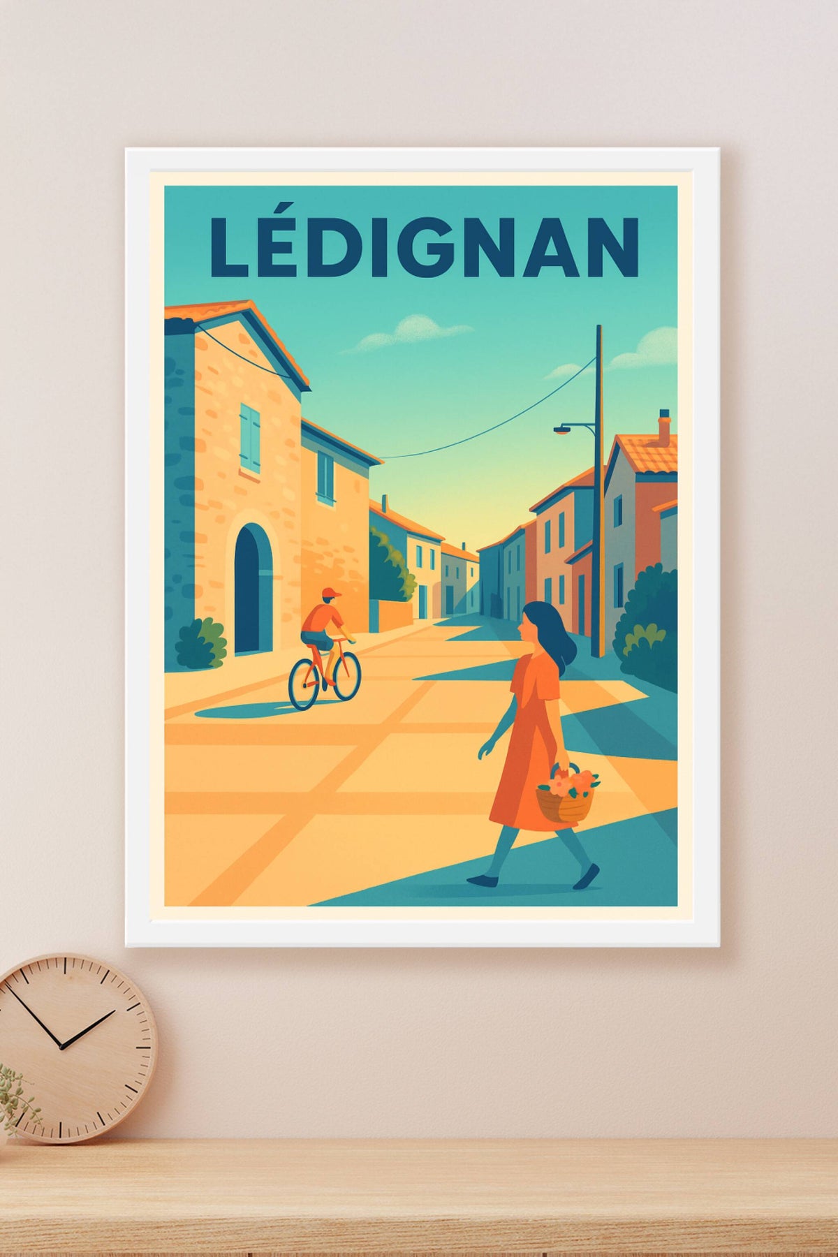 Affiche de Lédignan - Charme et douceur d'une rue ensoleillée