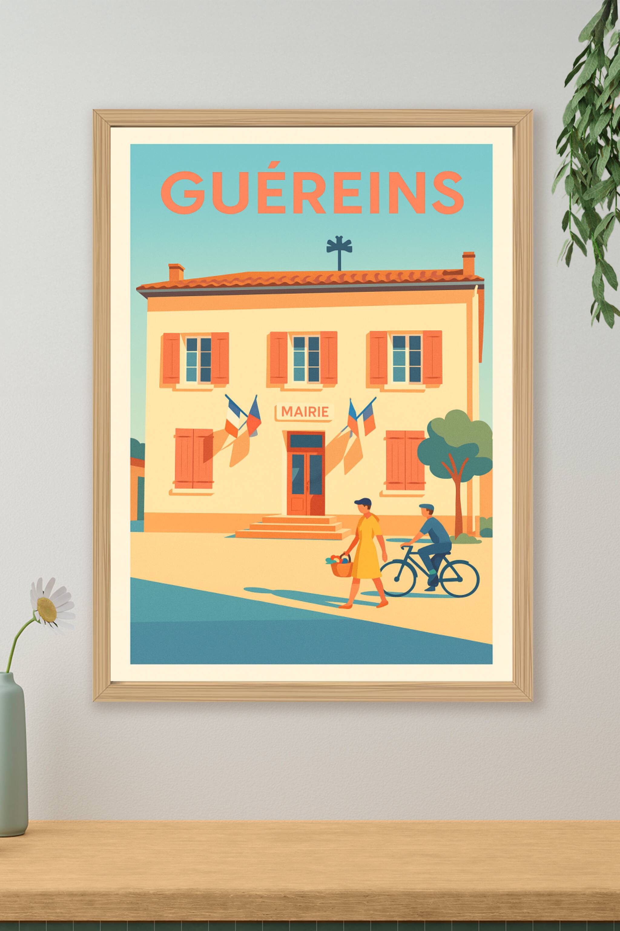 Affiche de Guéreins - Charme et simplicité au cœur du village
