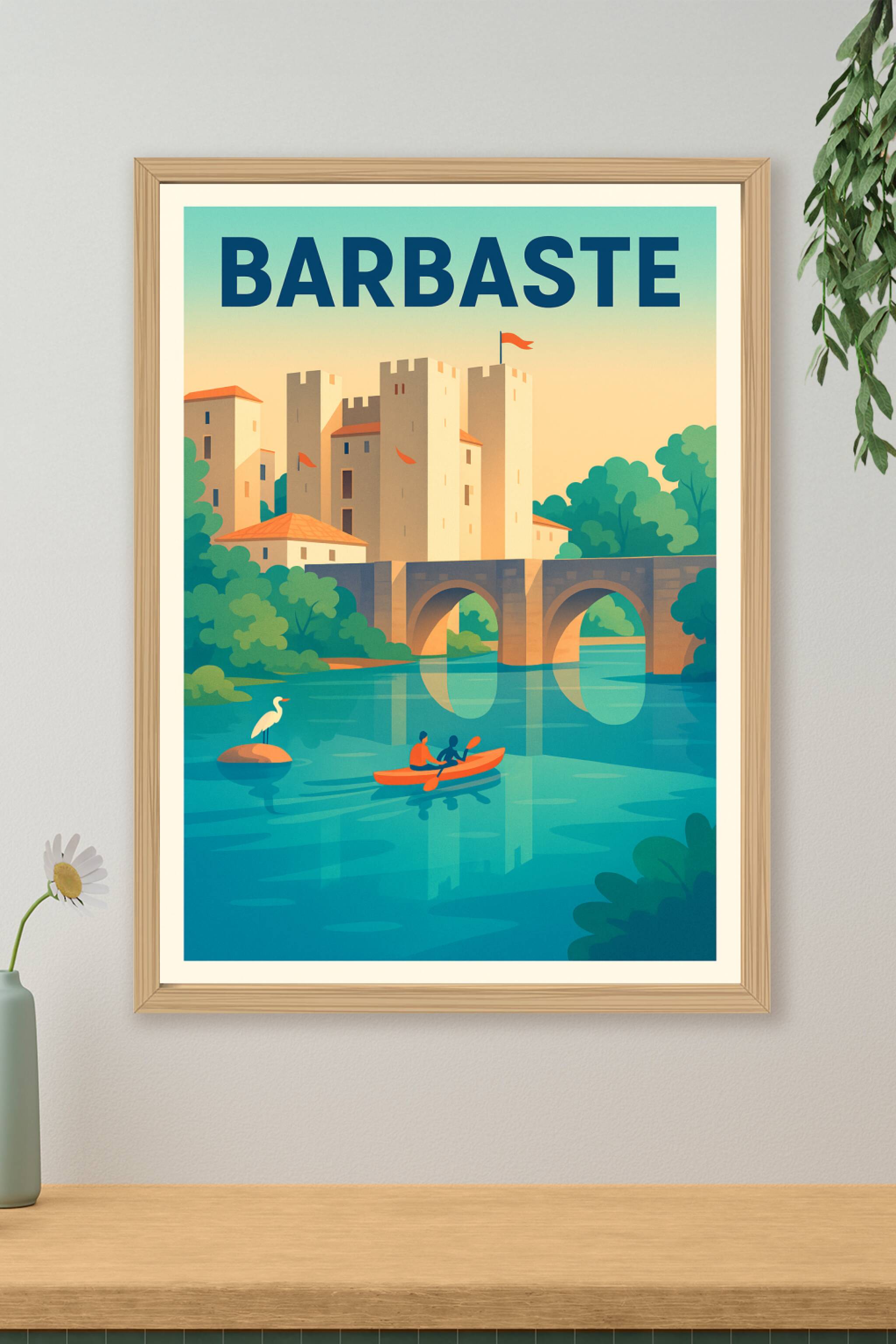 Affiche de Barbaste - L'élégance médiévale au fil de l'eau
