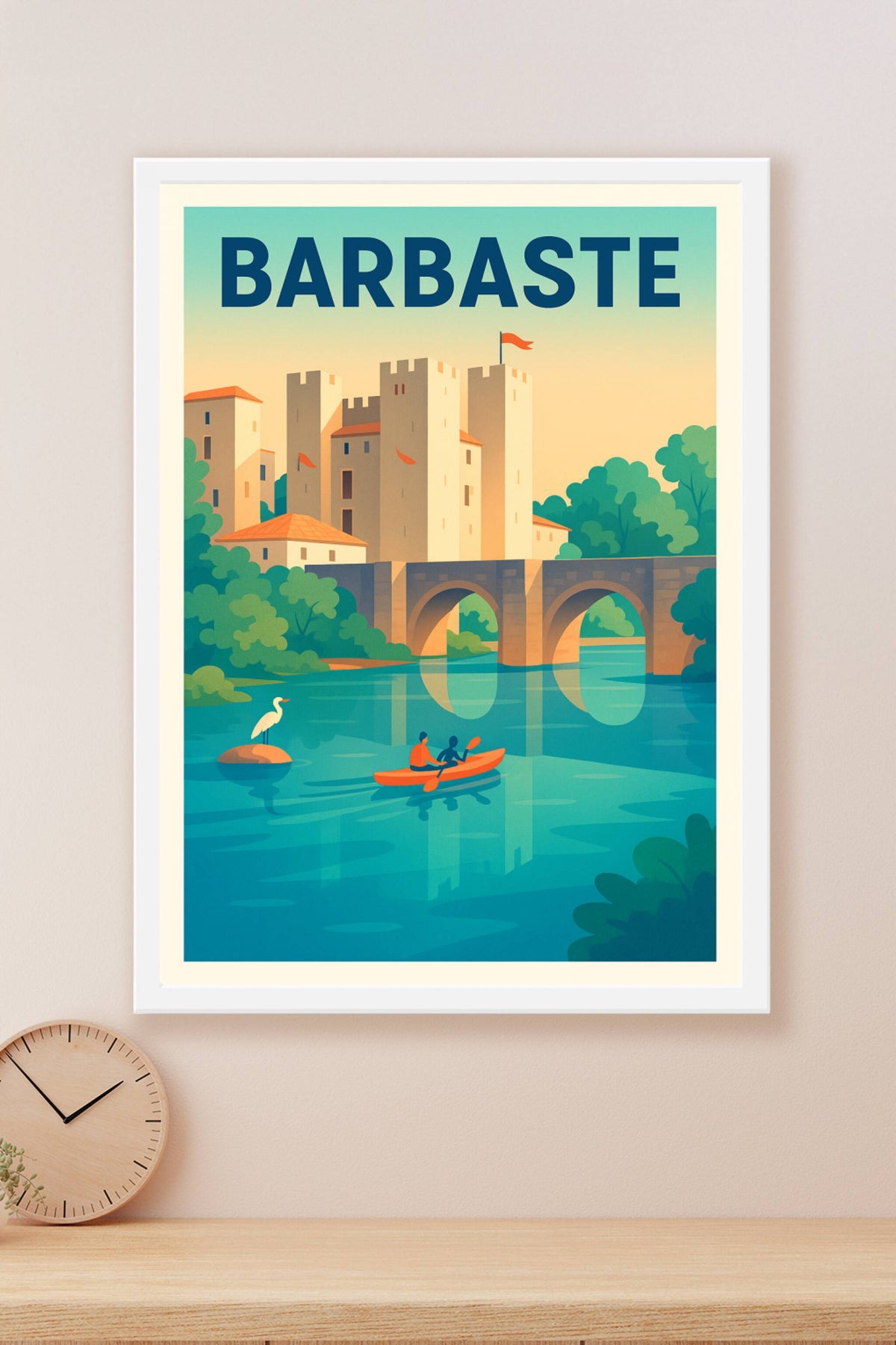 Affiche de Barbaste - L'élégance médiévale au fil de l'eau