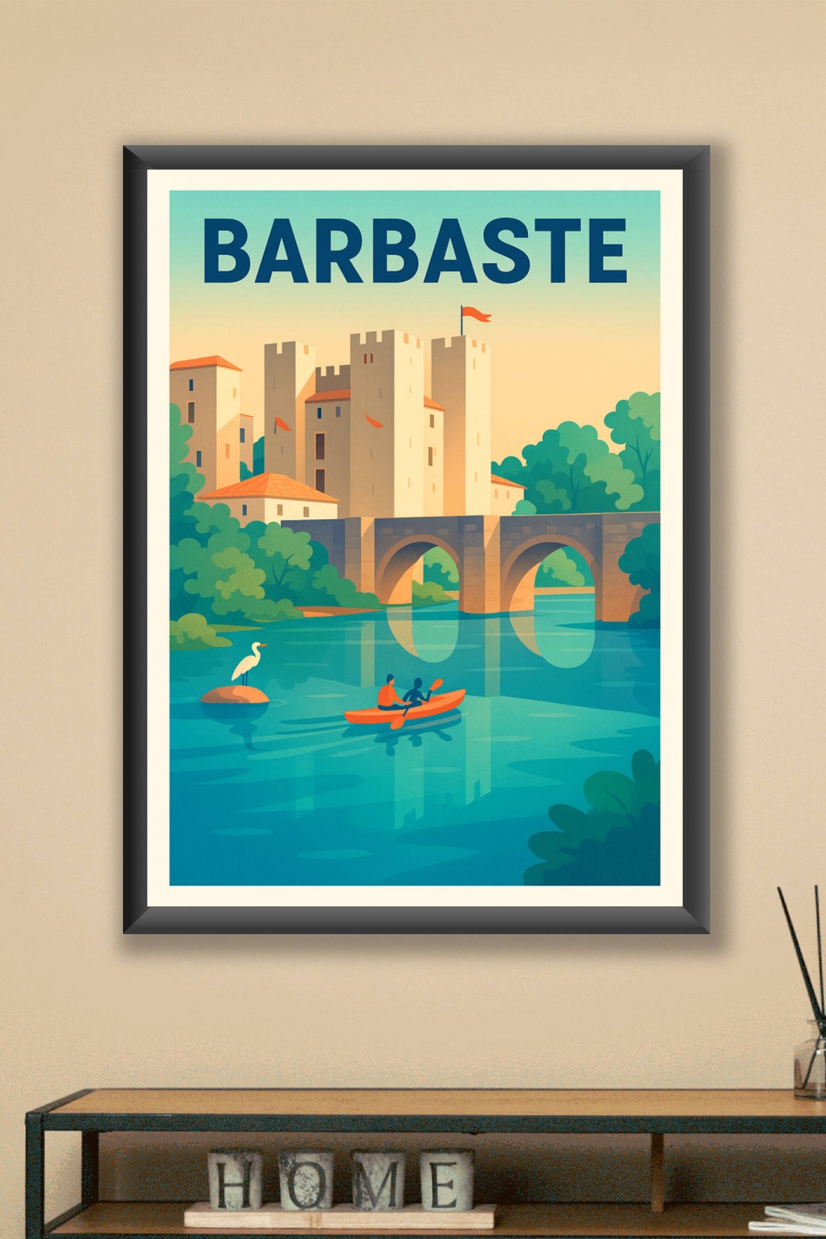 Affiche de Barbaste - L'élégance médiévale au fil de l'eau