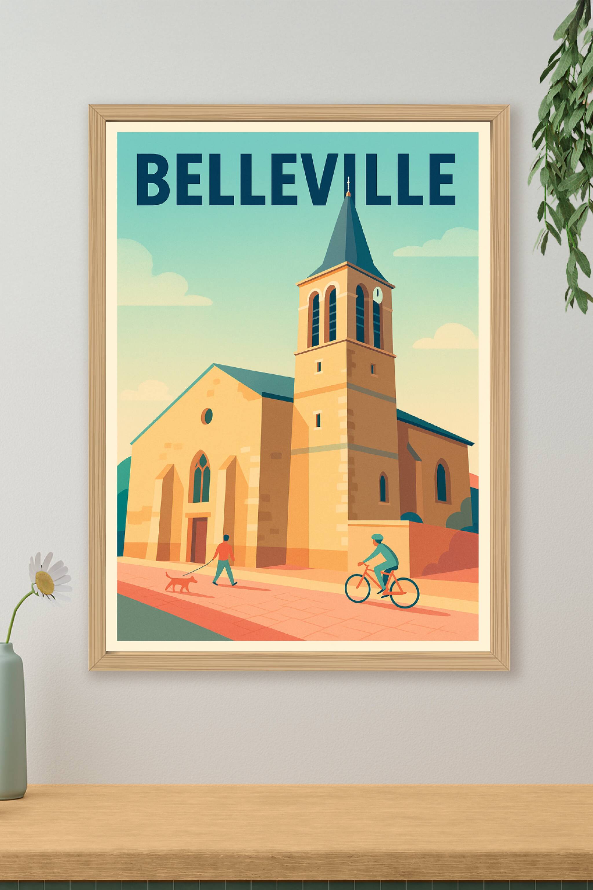 Affiche de Belleville - Charme paisible et architecture emblématique
