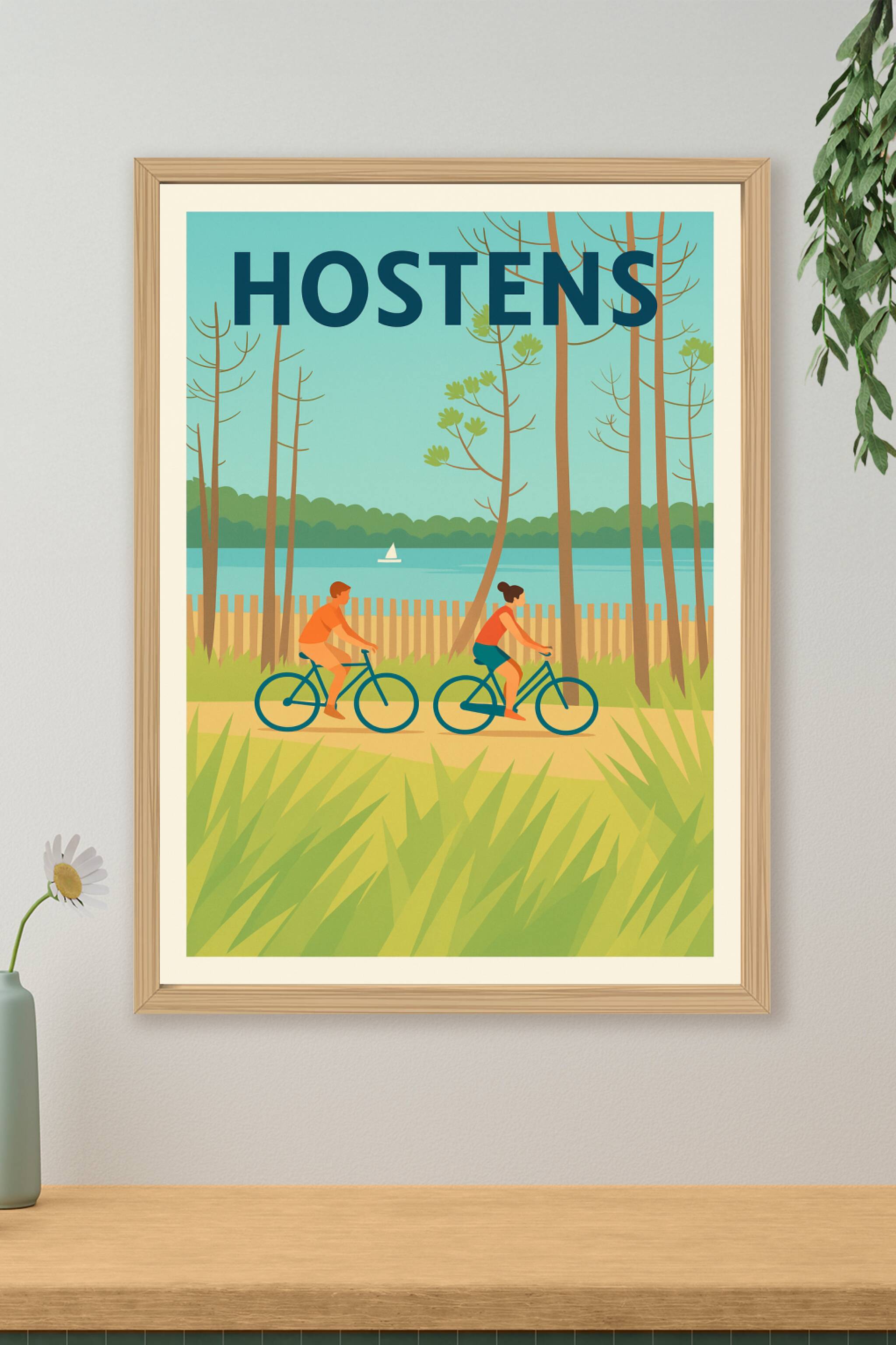Affiche de Hostens - Escapade nature à vélo au bord du lac