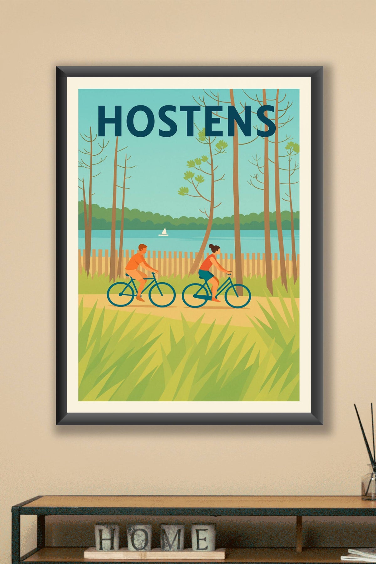 Affiche de Hostens - Escapade nature à vélo au bord du lac