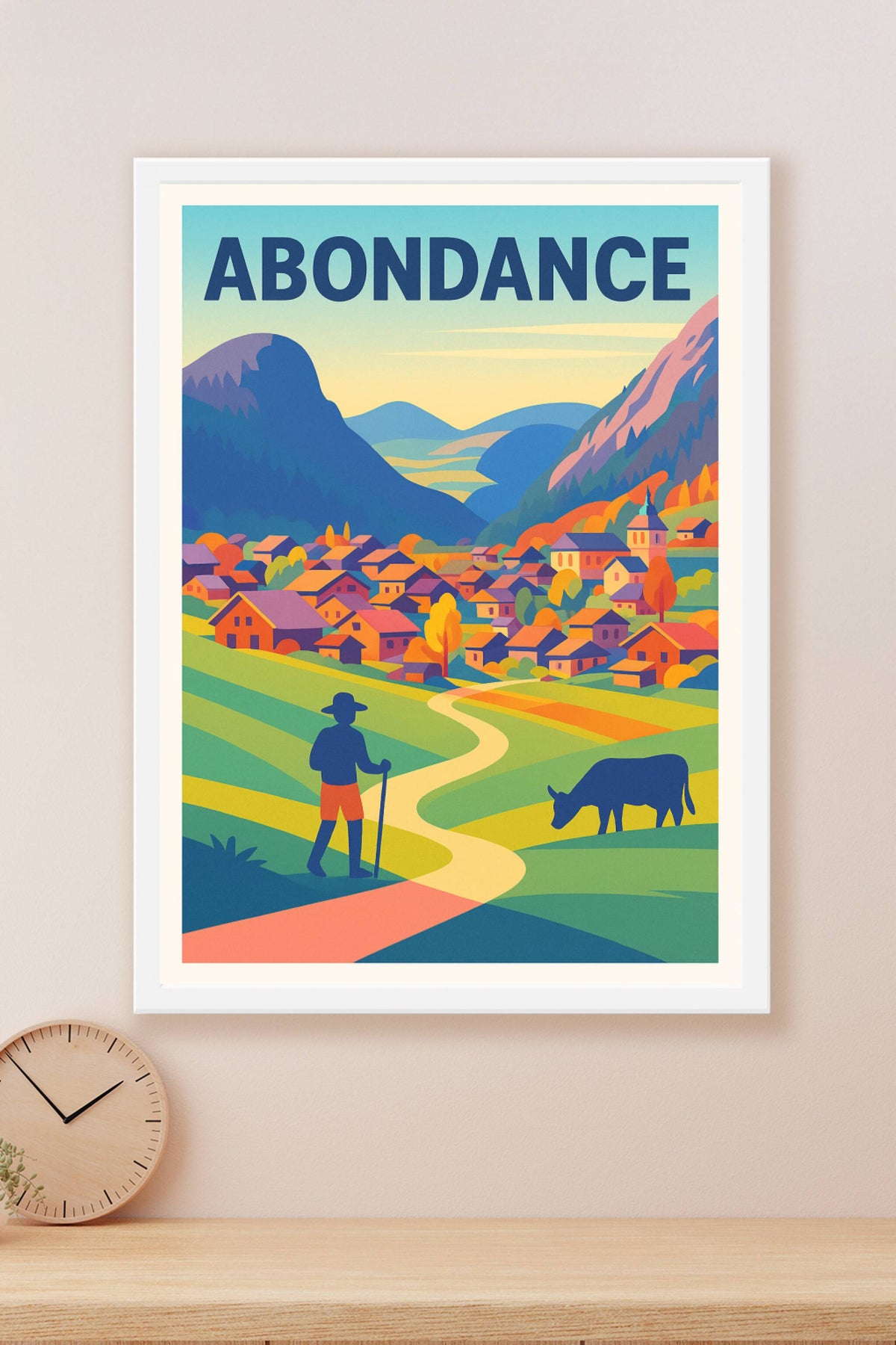 Affiche de Abondance - Charme bucolique et patrimoine montagnard