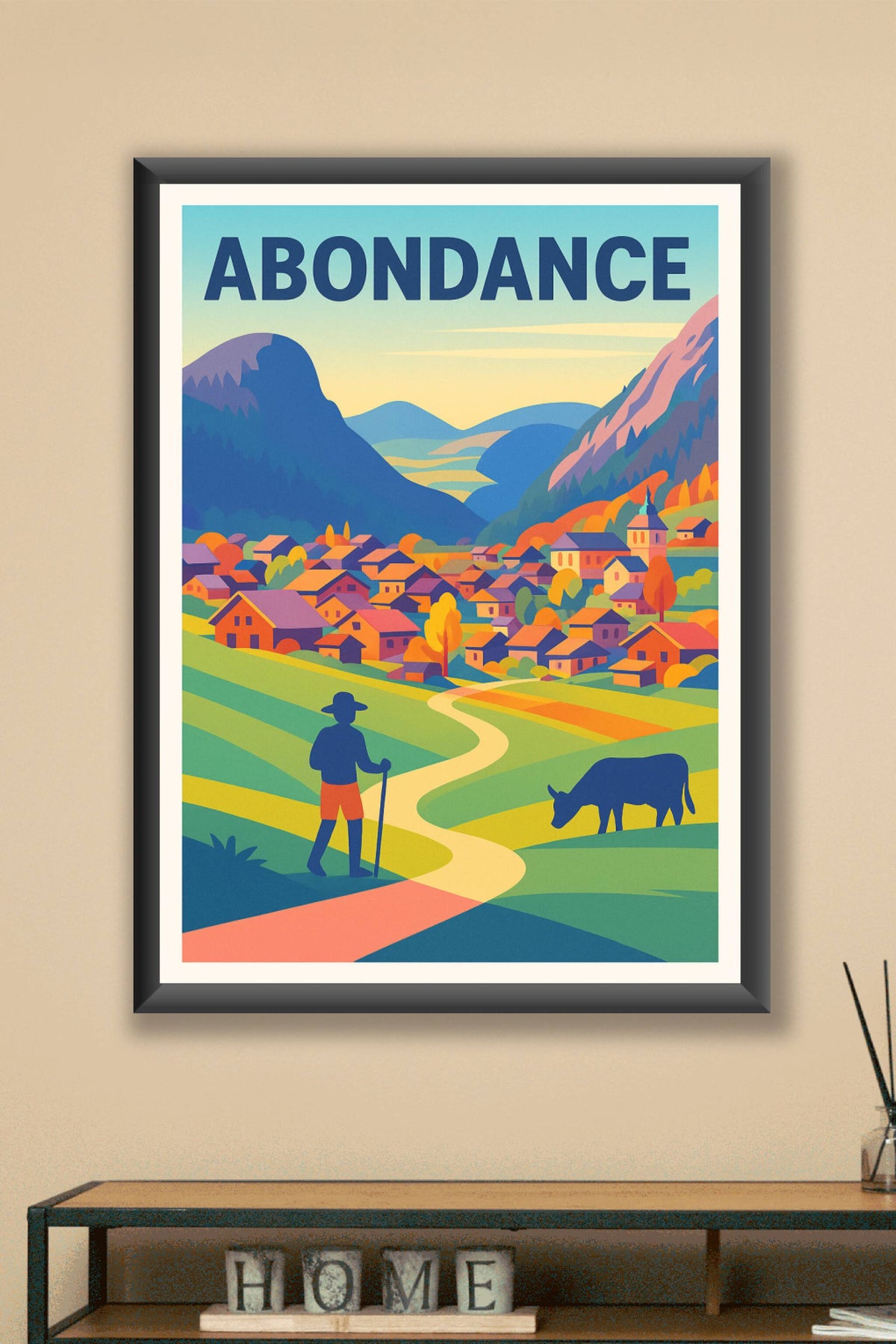 Affiche de Abondance - Charme bucolique et patrimoine montagnard