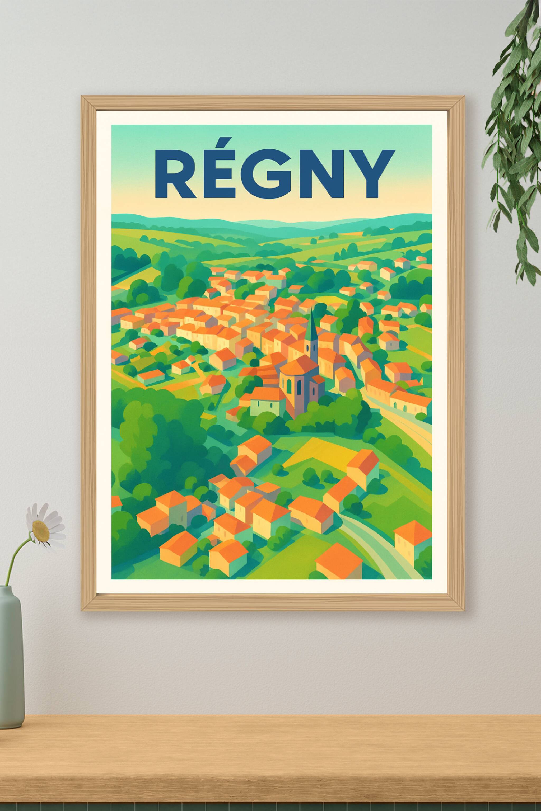 Affiche de Régny - Charme pittoresque au cœur de la nature
