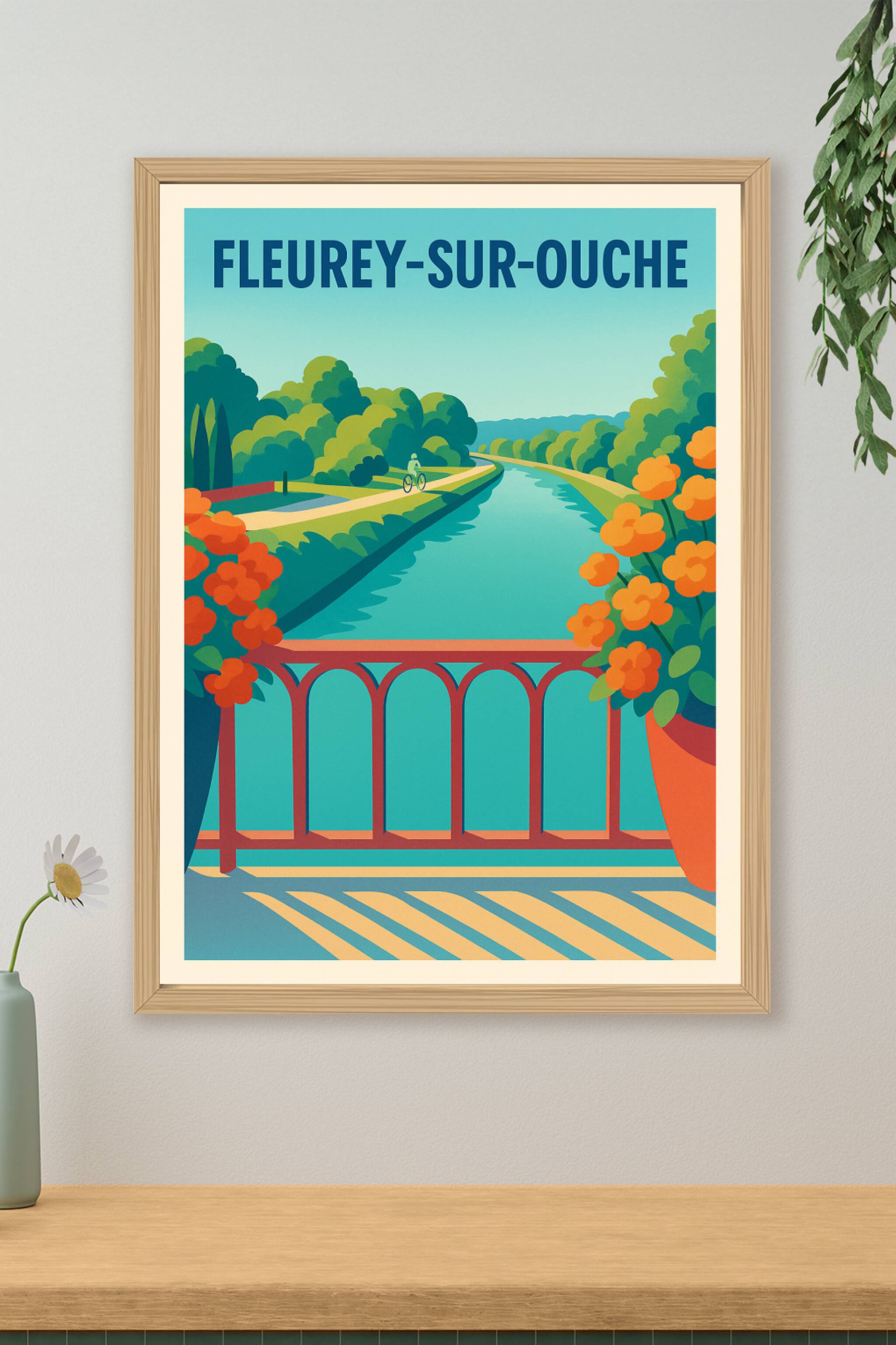 Affiche de Fleurey-sur-Ouche - Tranquillité au bord du canal