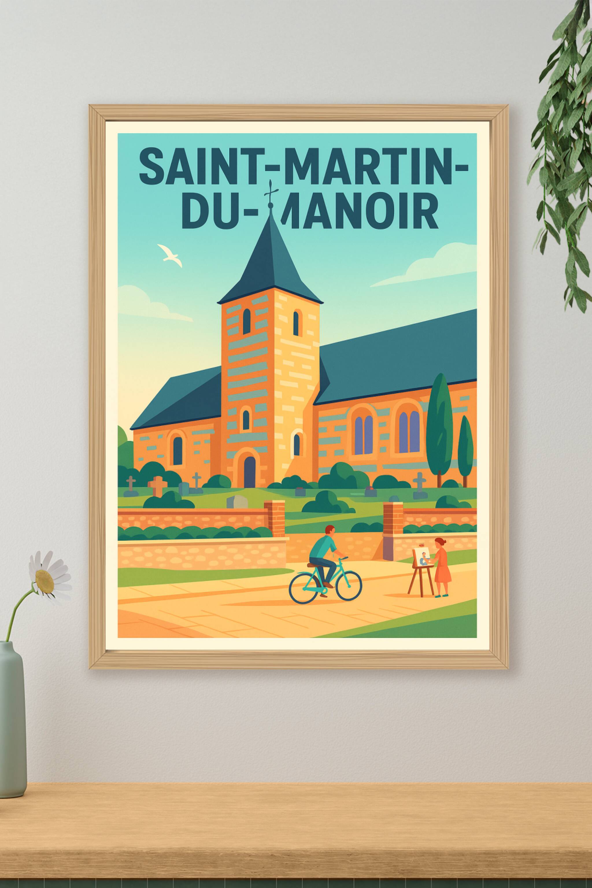 Affiche de Saint-Martin-du-Manoir - Charme paisible et patrimoine local