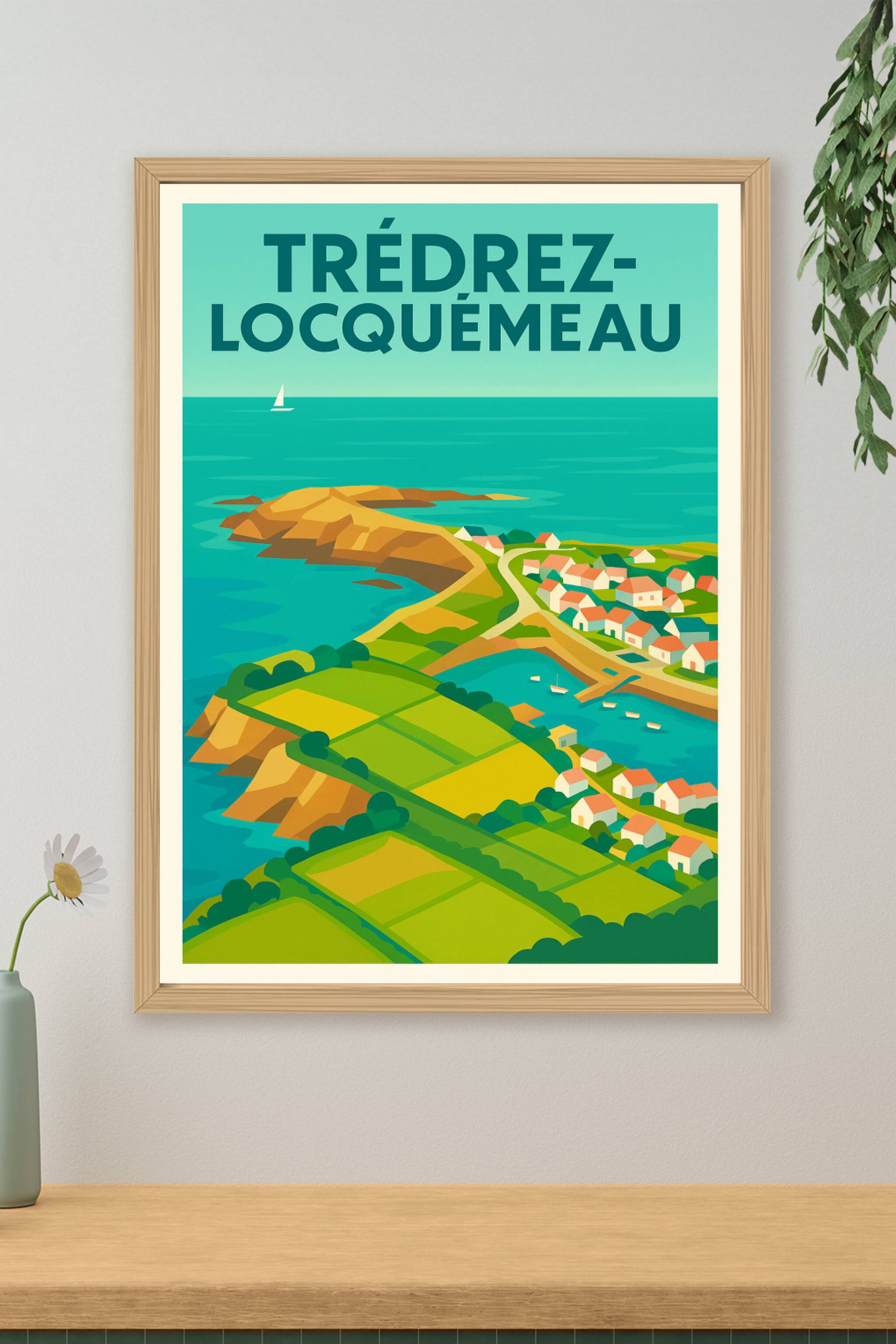 Affiche de Trédrez-Locquémeau - Évasion bretonne entre mer et campagne