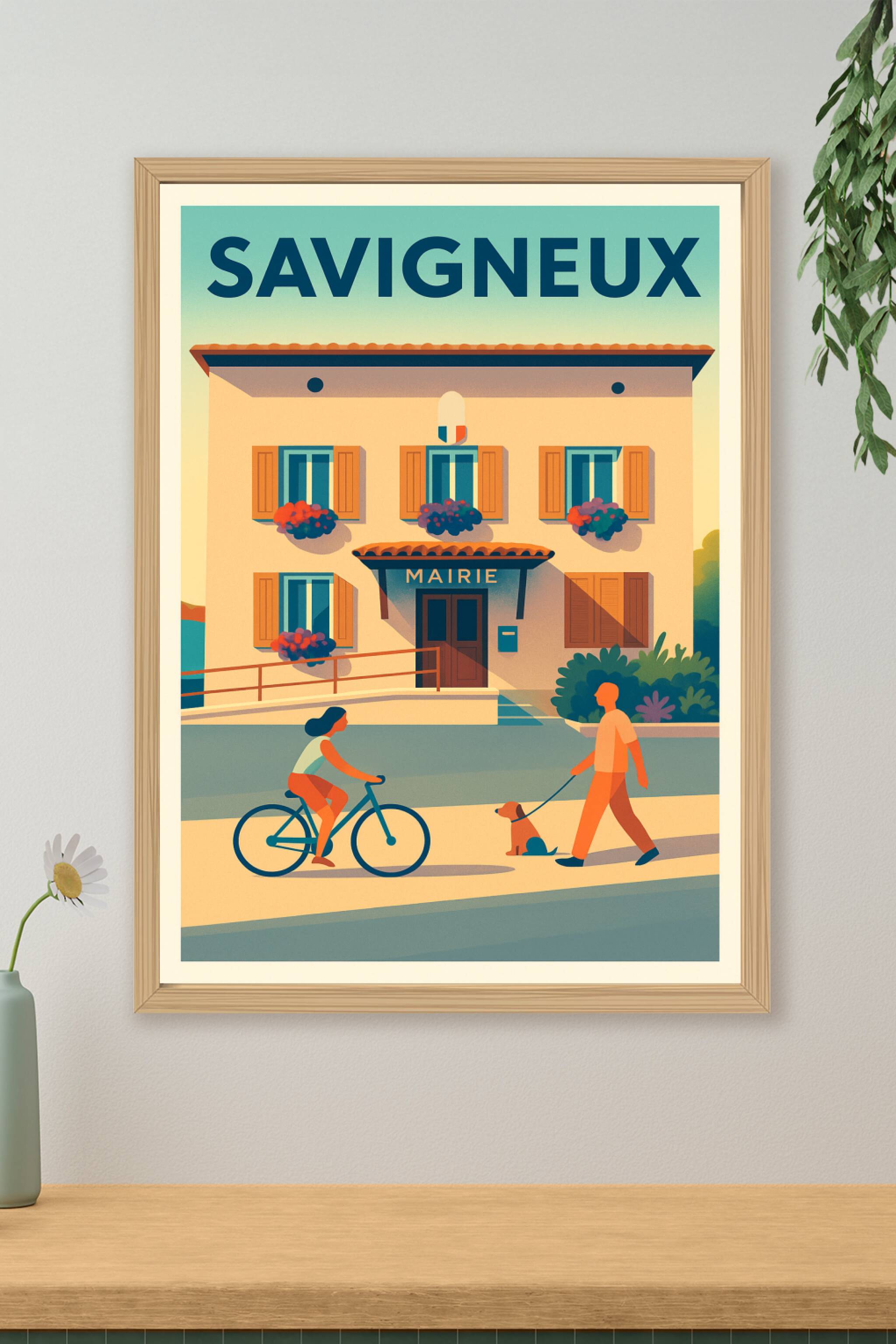 Affiche de Savigneux - Charme paisible et quotidien animé