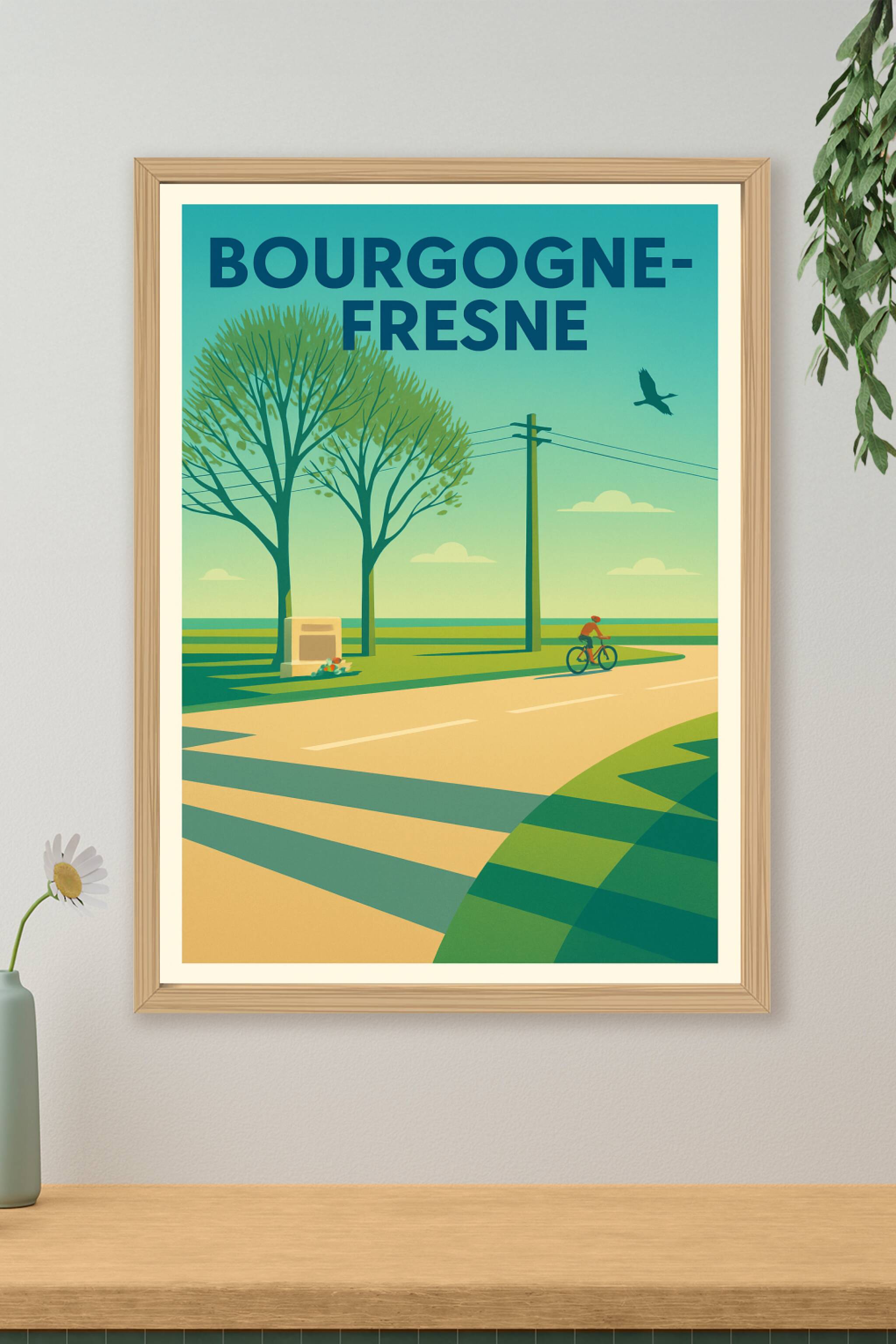 Affiche de Bourgogne-Fresne - Évasion paisible à vélo