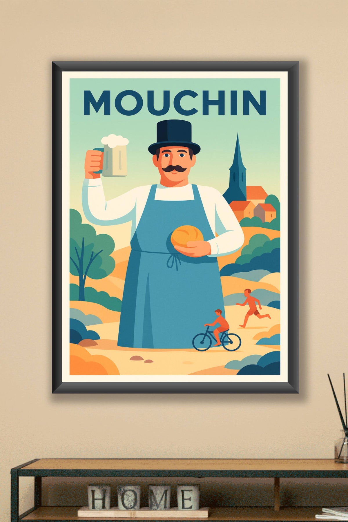 Affiche de Mouchin - L'art de vivre à la bière et au pain