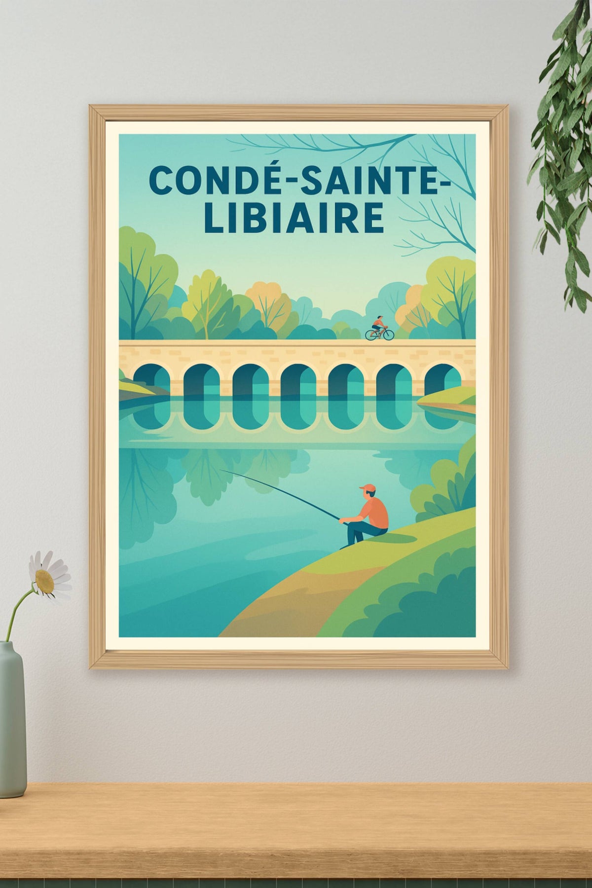 Affiche de Condé-Sainte-Libiaire - Le charme d'un pont et de ses rives paisibles