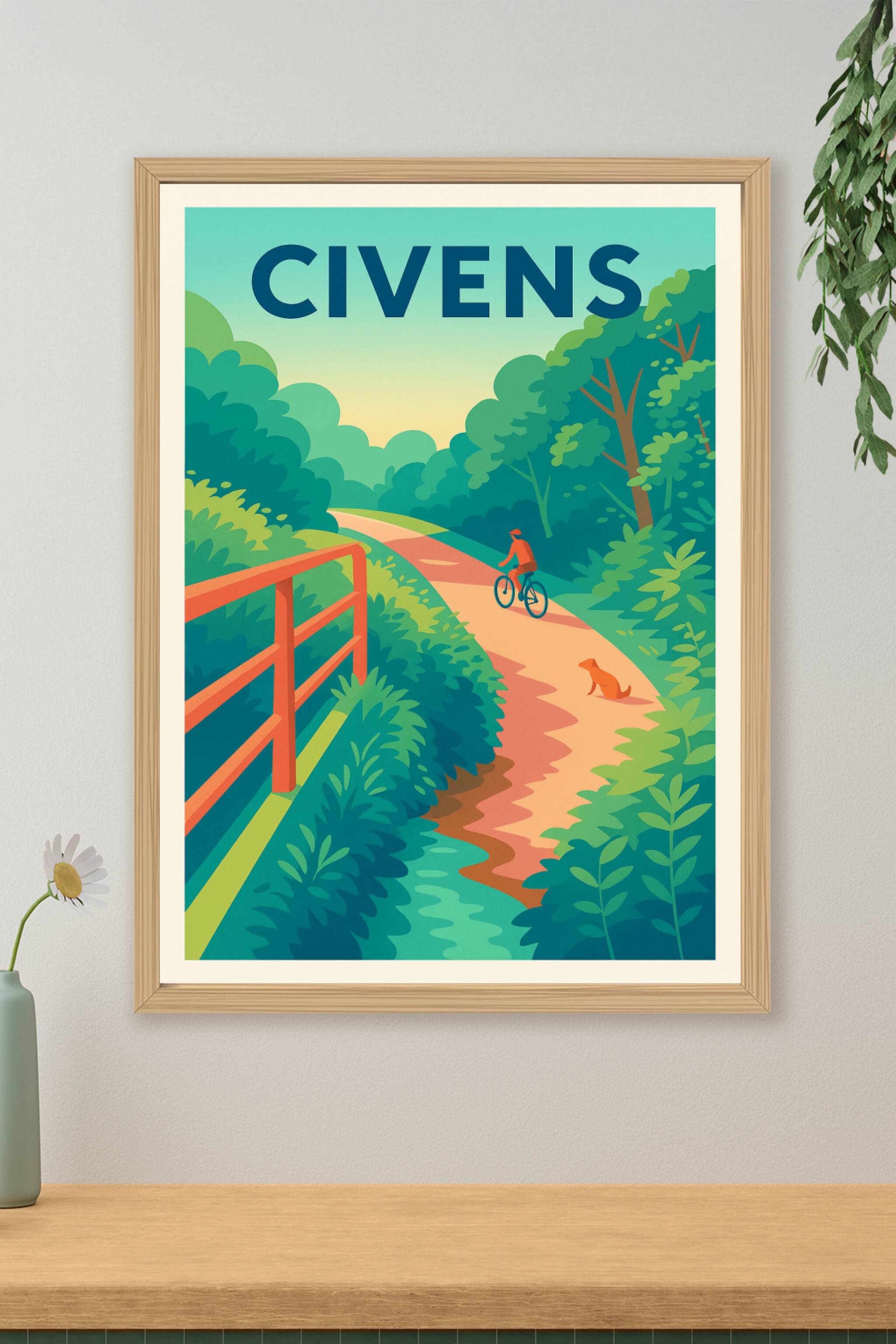 Affiche de Civens - Évasion nature à vélo