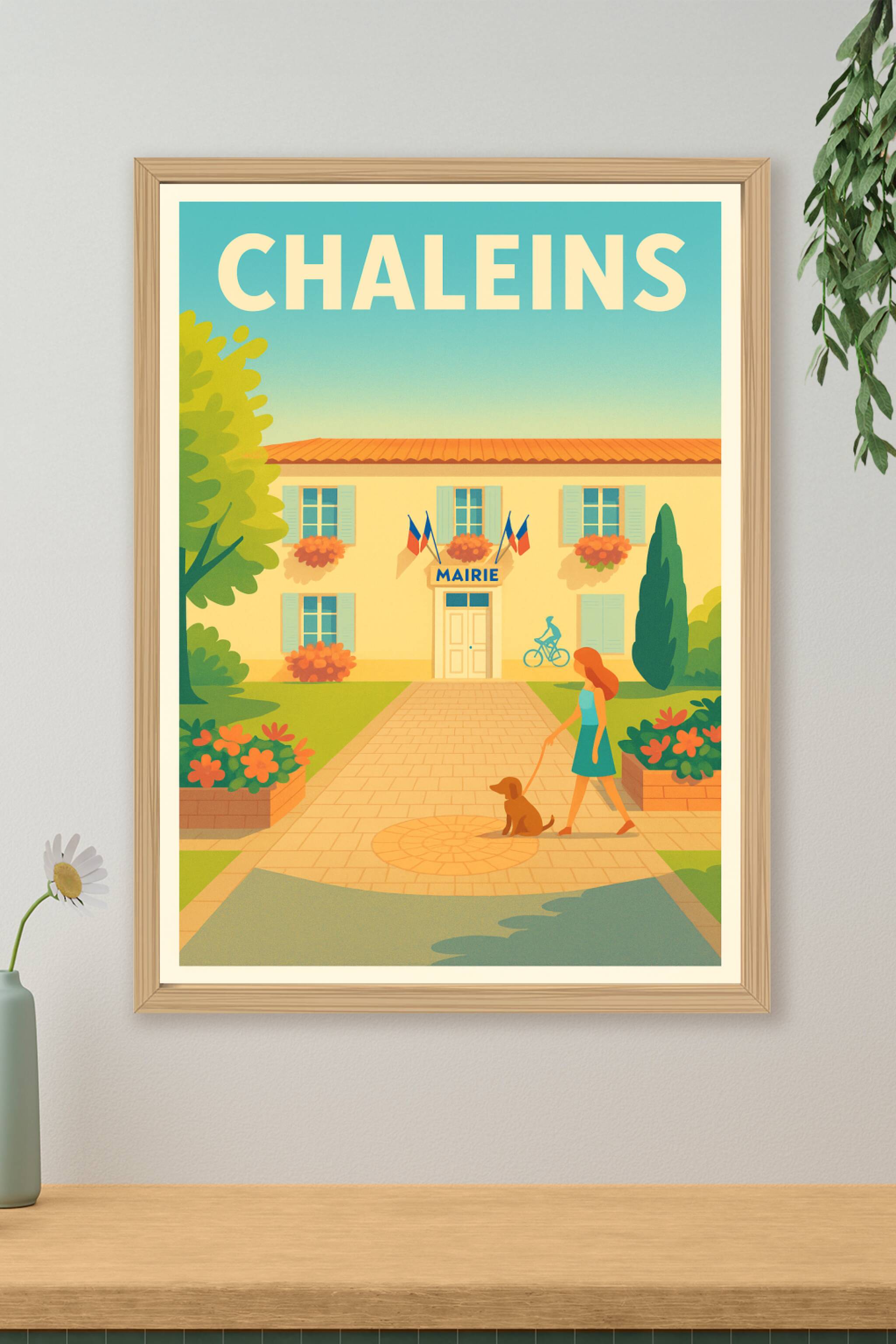 Affiche de Chaleins - Le charme paisible de la mairie et ses jardins fleuris