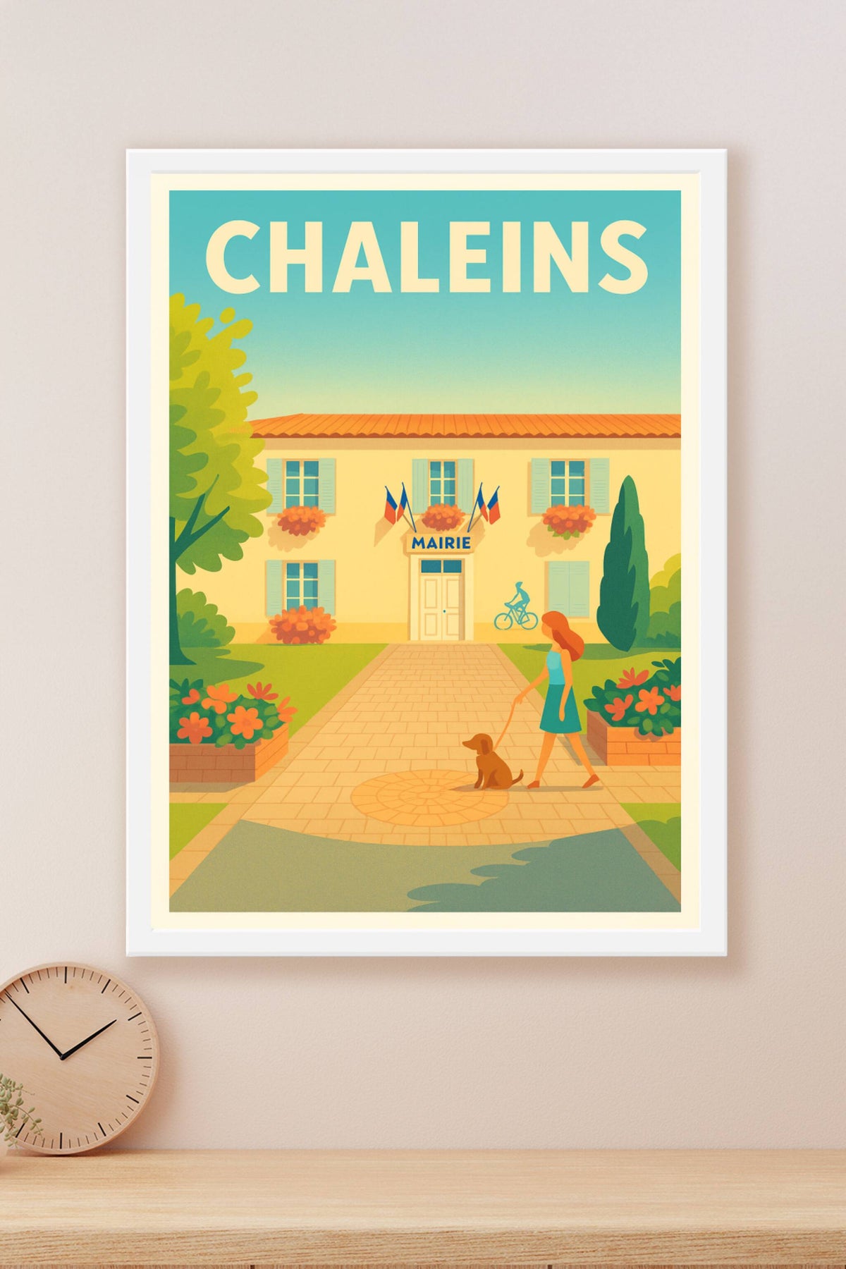 Affiche de Chaleins - Le charme paisible de la mairie et ses jardins fleuris