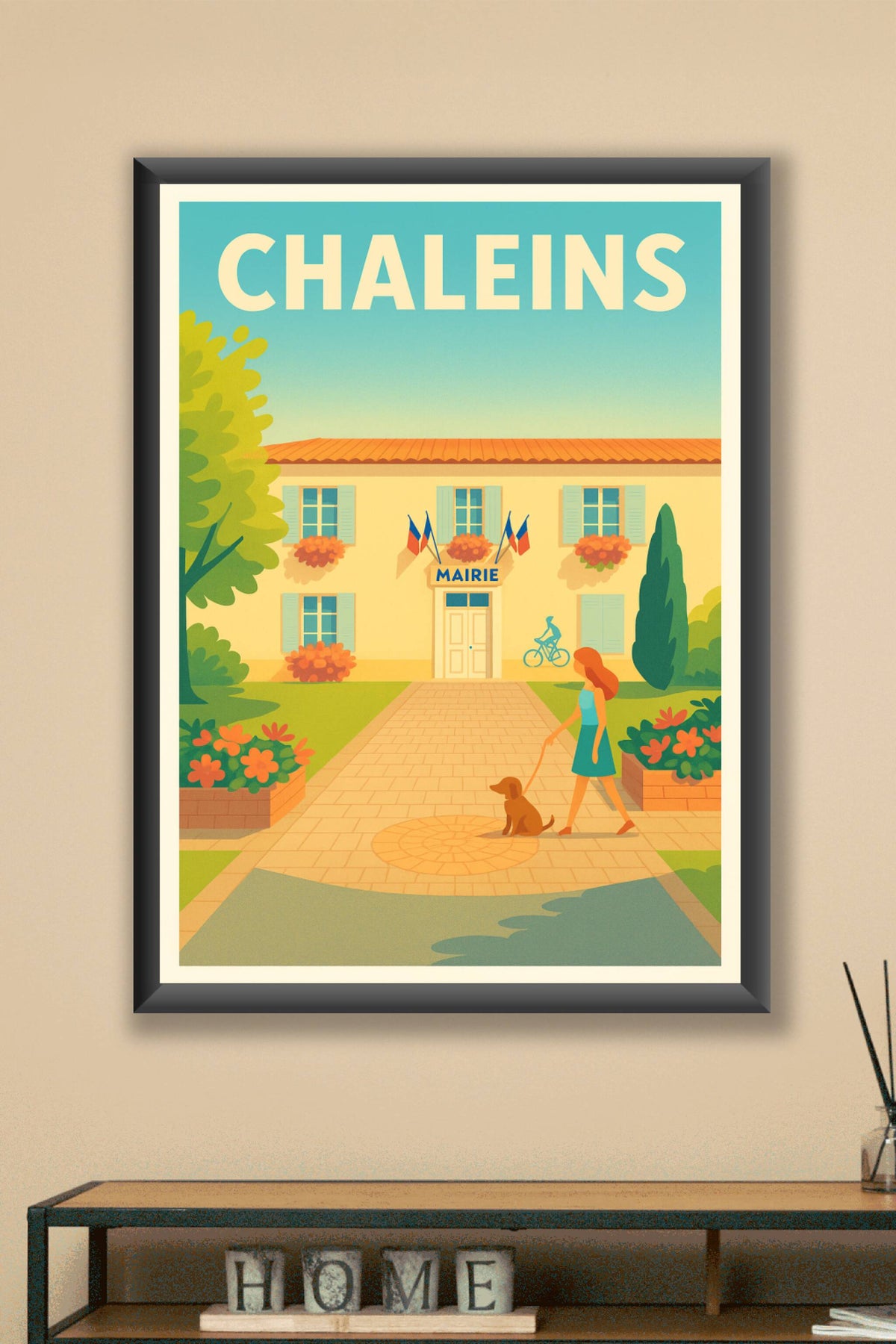 Affiche de Chaleins - Le charme paisible de la mairie et ses jardins fleuris