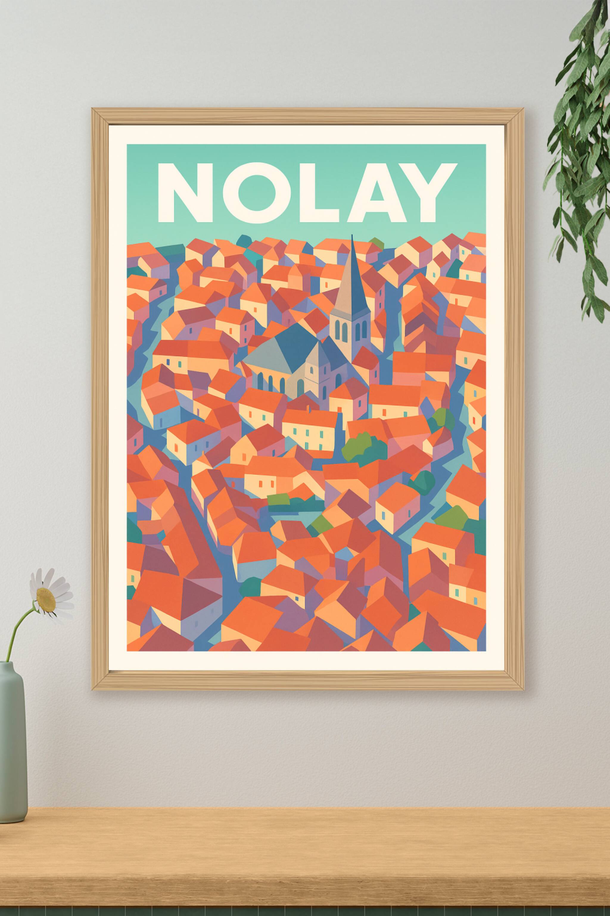 Affiche de Nolay - Charme et couleurs d'un village bourguignon