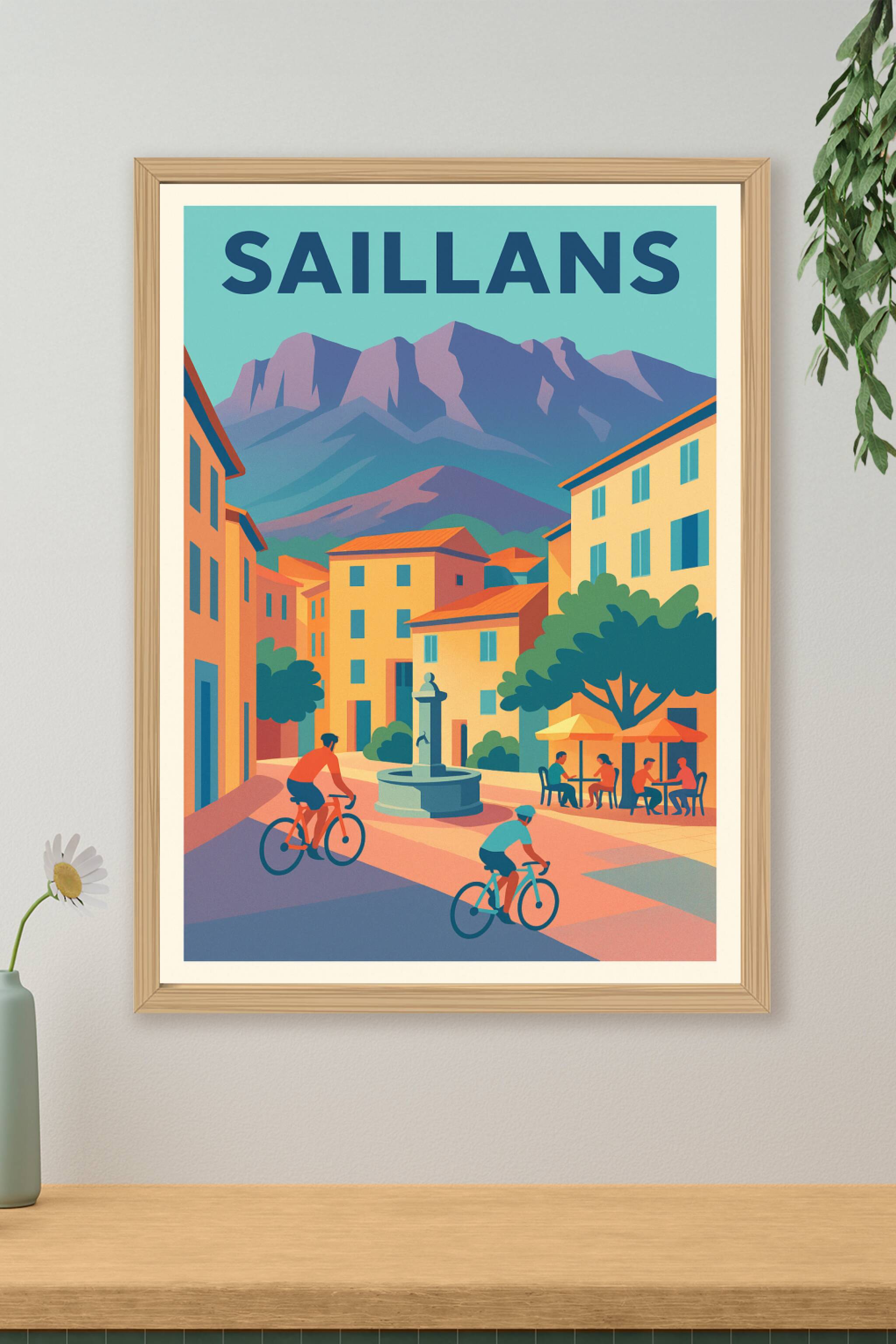 Affiche de Saillans - Charme et douceur de vie au pied des montagnes