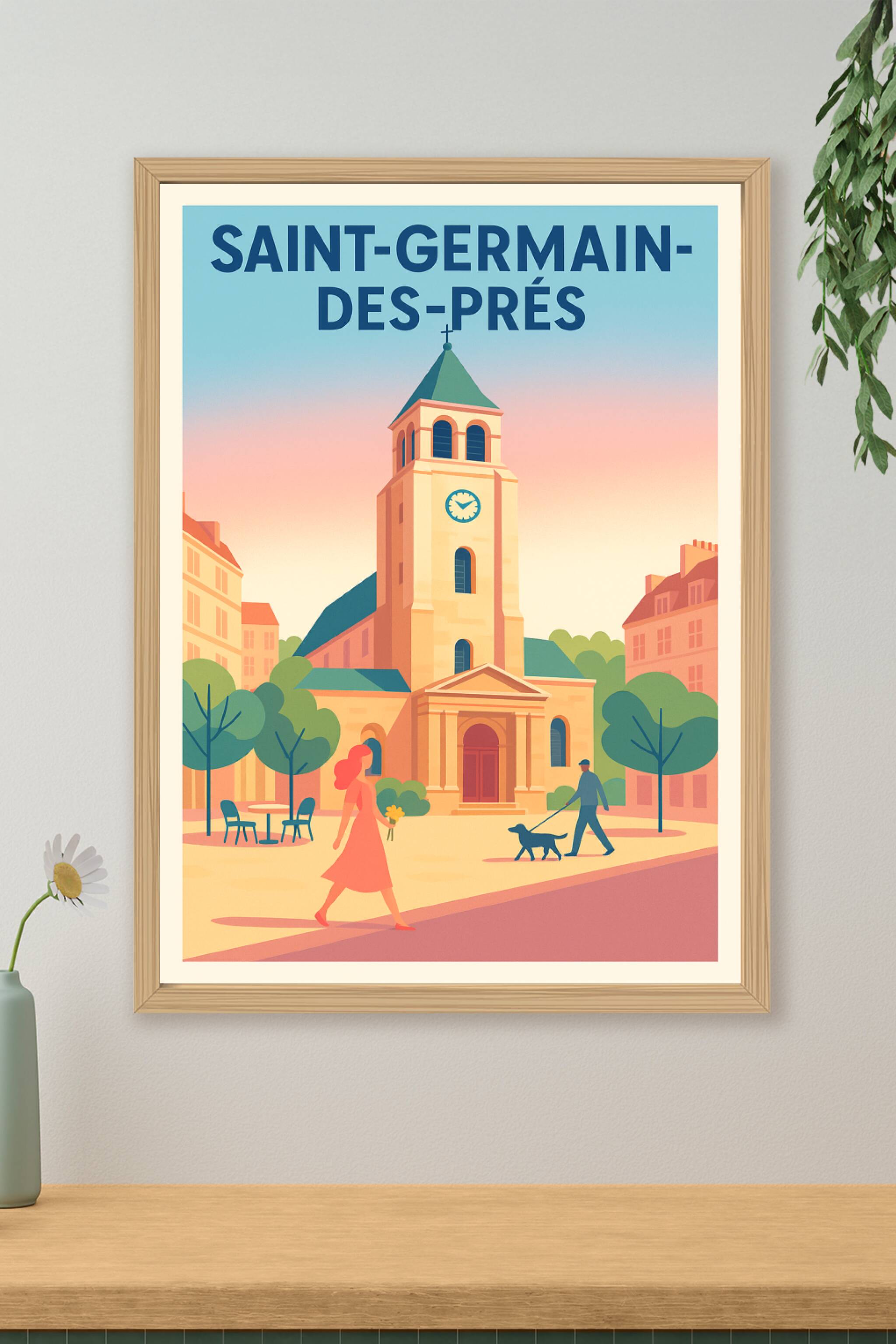 Affiche de Saint-Germain-des-Prés - L'élégance intemporelle au cœur de Paris