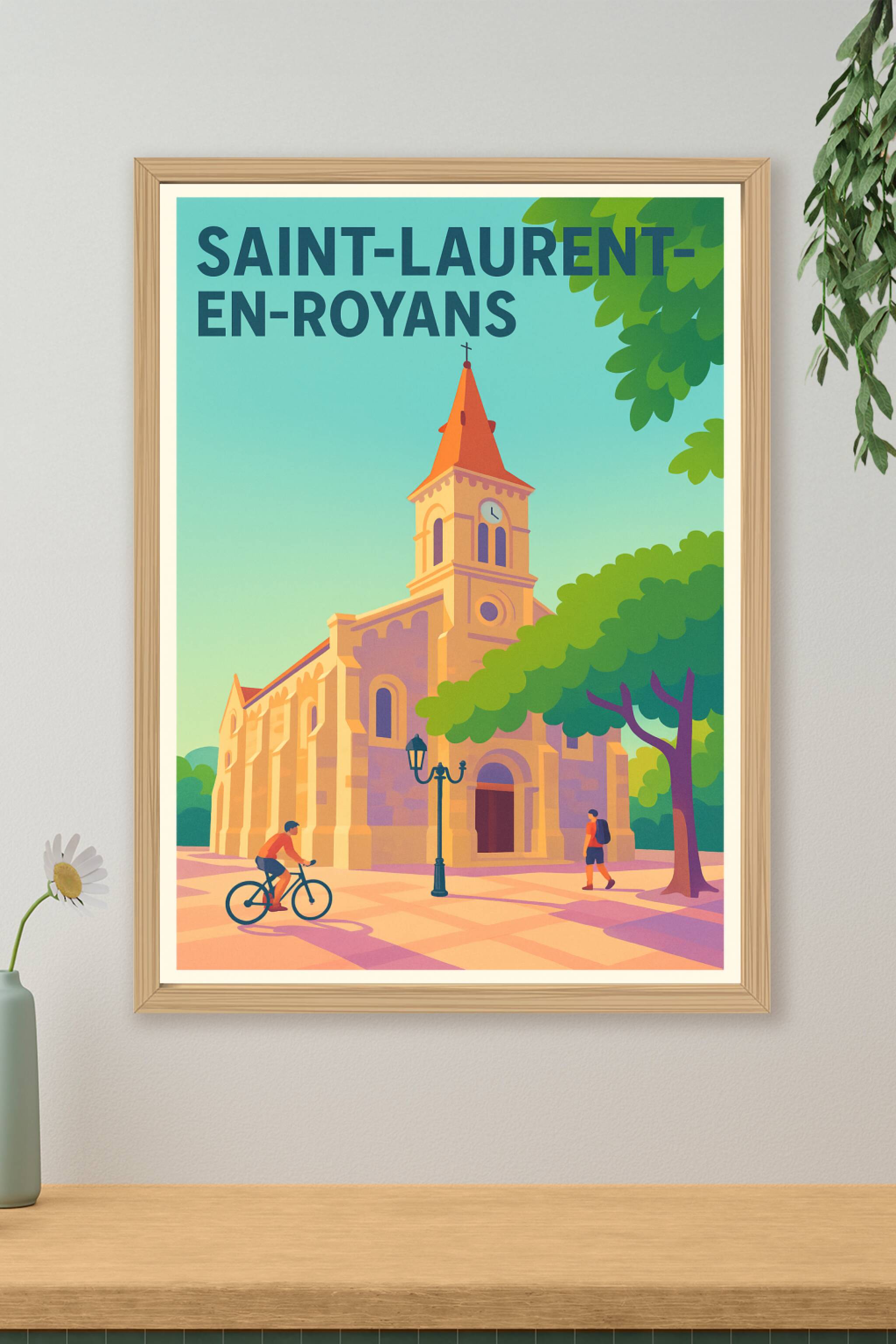 Affiche de Saint-Laurent-en-Royans - L'élégance intemporelle au cœur du Royans