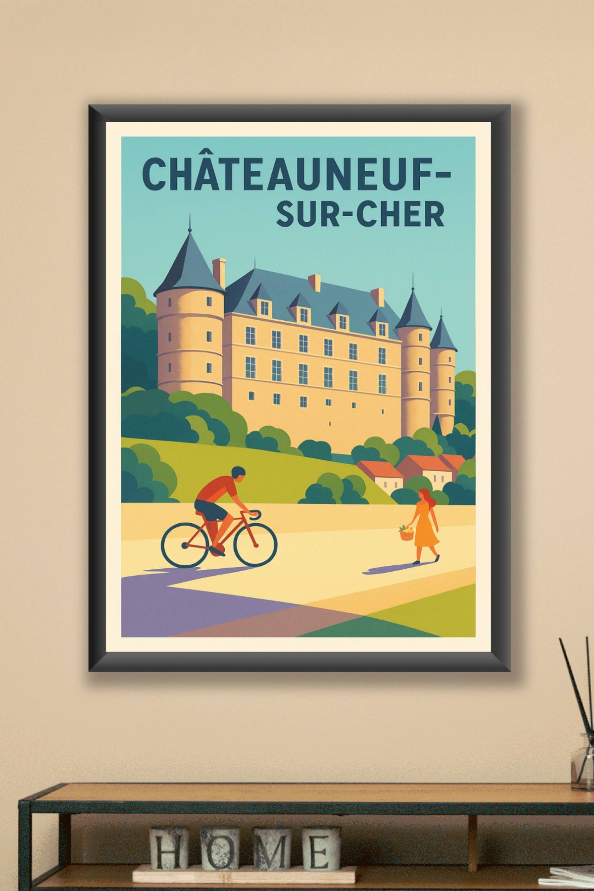 Affiche de Châteauneuf-sur-Cher - Élégance et sérénité au cœur du Berry