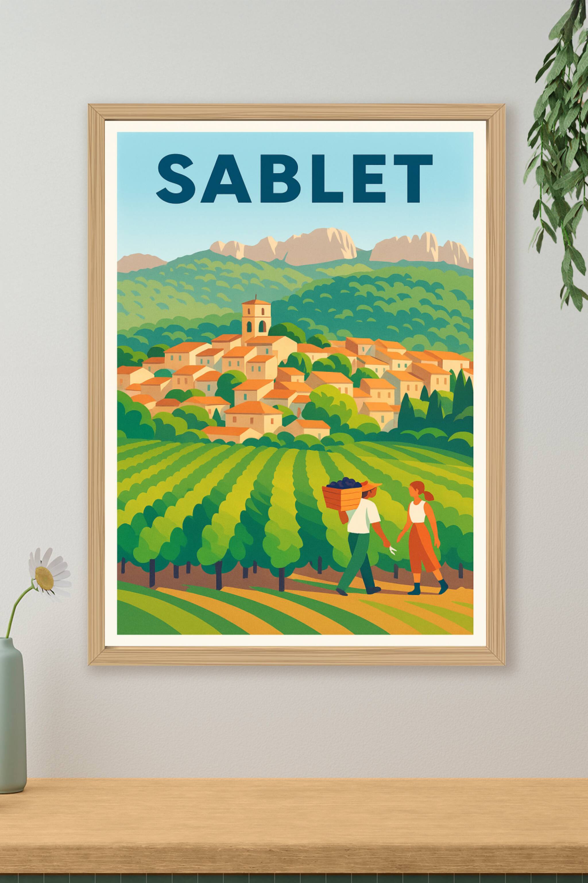 Affiche de Sablet - L'élégance viticole au cœur de la Provence