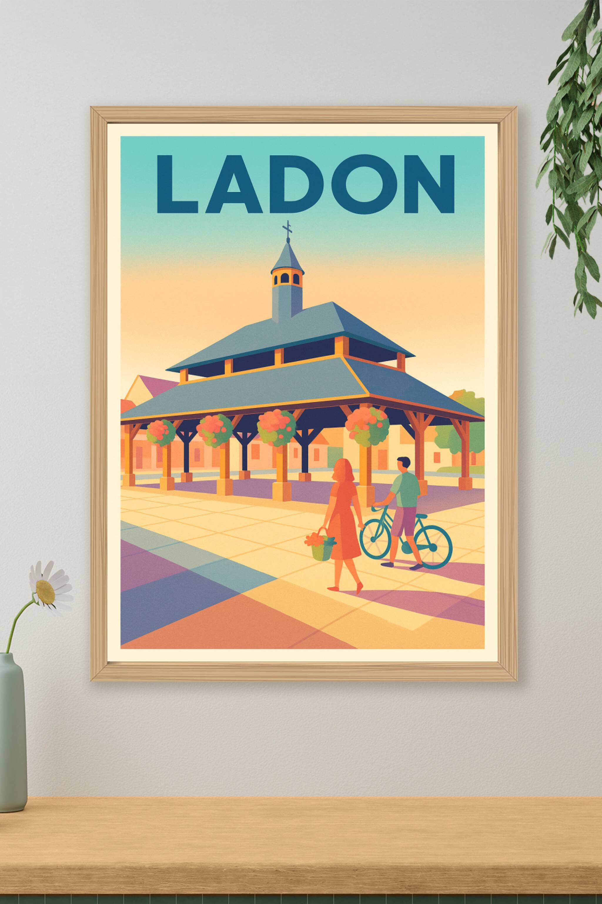 Affiche de Ladon - L'élégance paisible du marché couvert