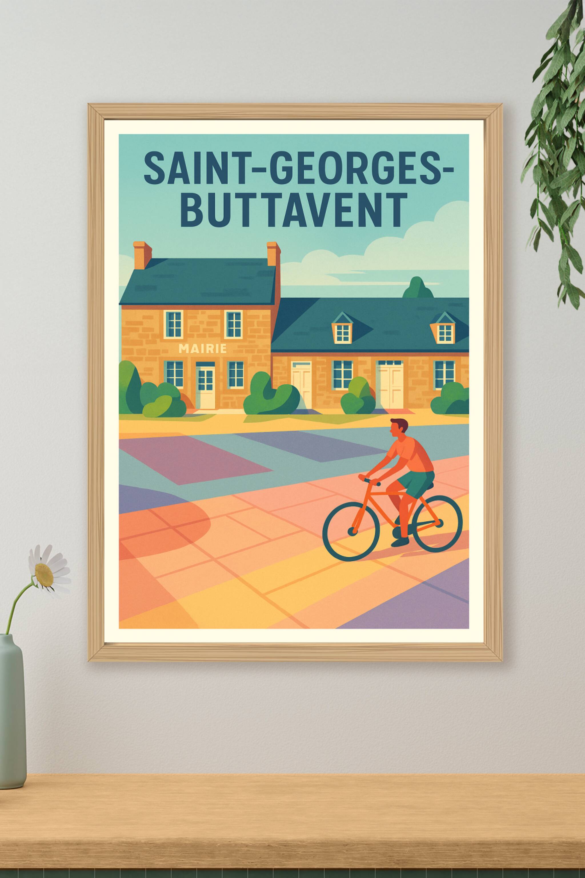 Affiche de Saint-Georges-Buttavent - Ambiance paisible et cyclisme local