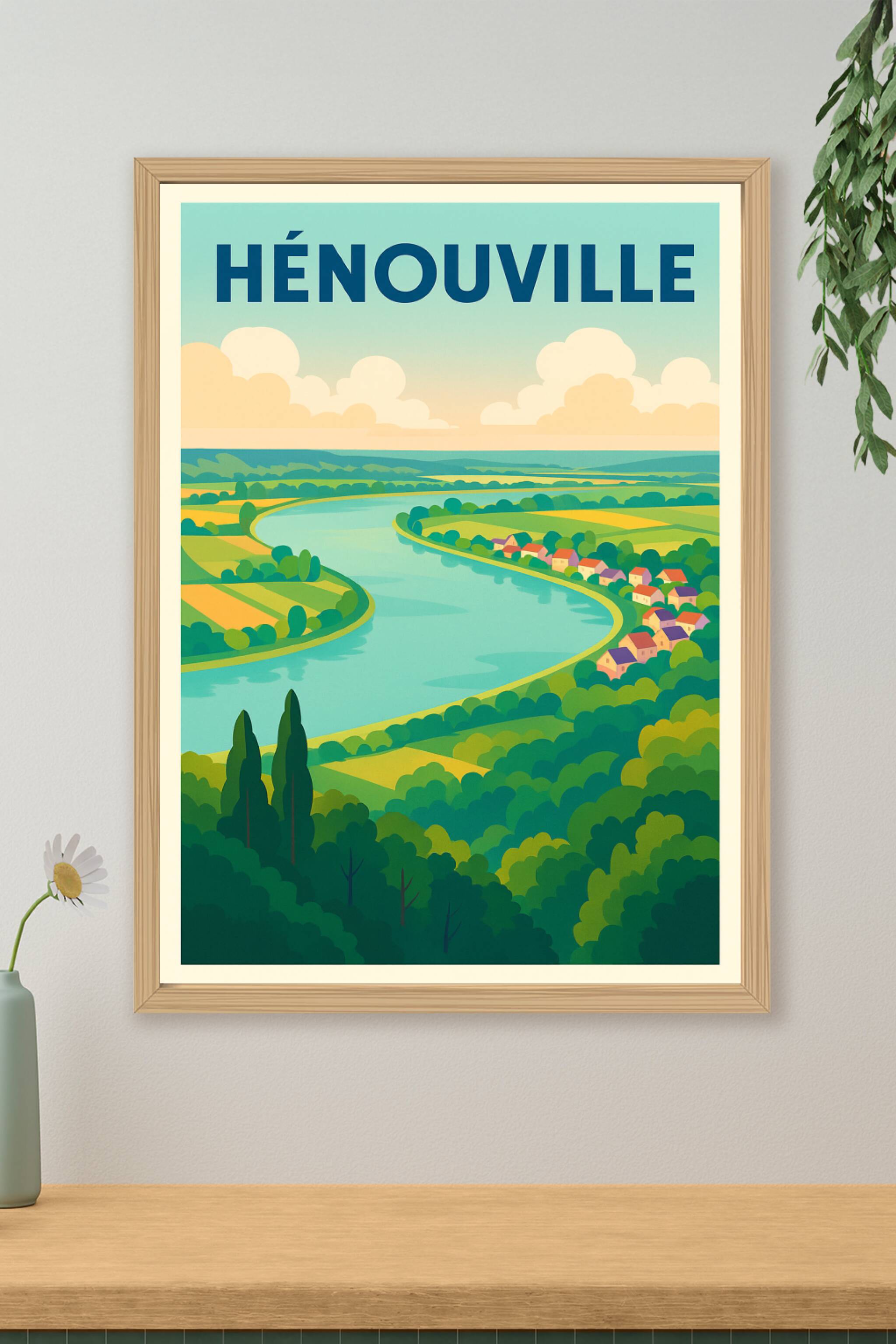 Affiche de Hénouville - Paysages sereins au fil de l'eau