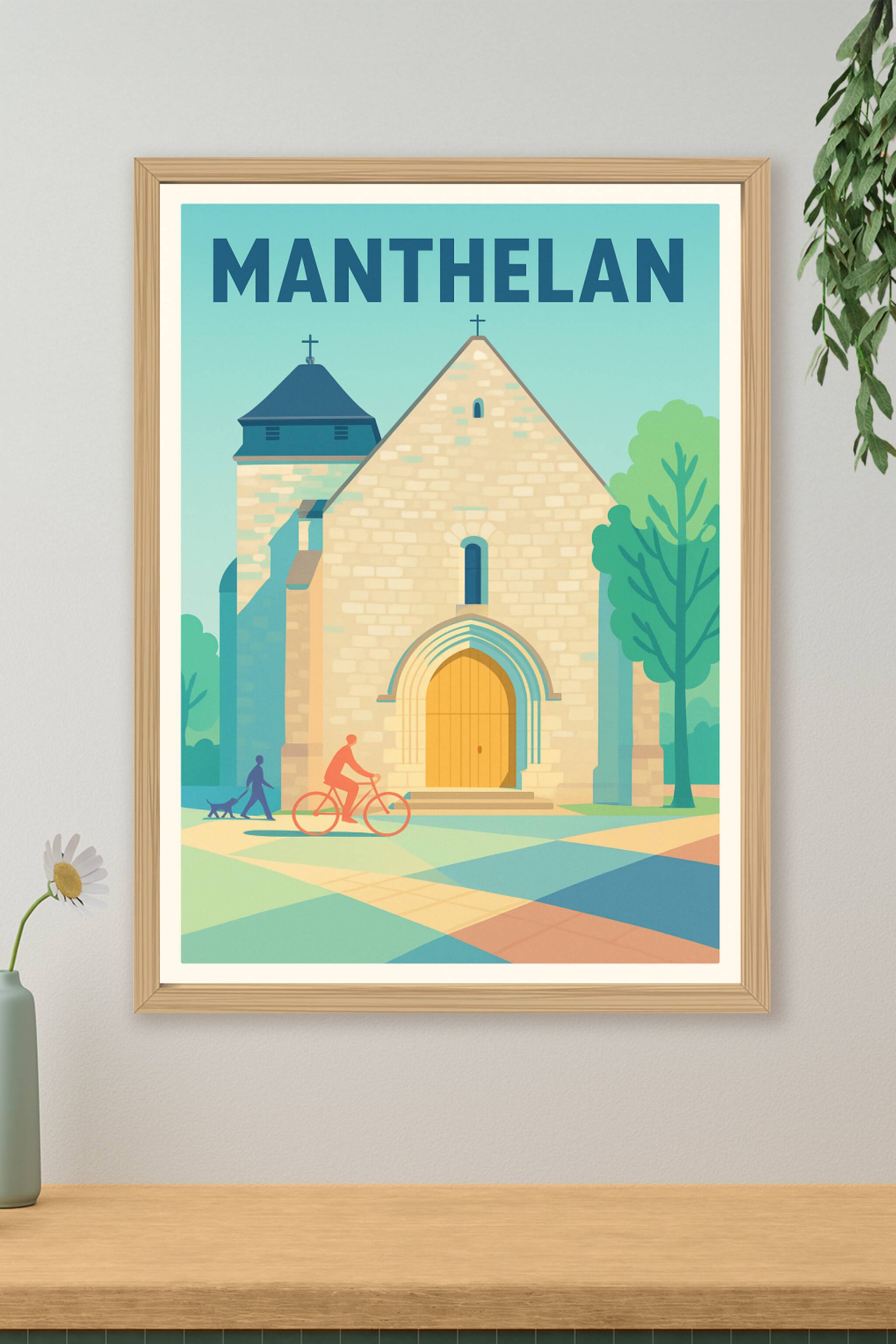Affiche de Manthelan - Charme et sérénité à l'entrée de l'église