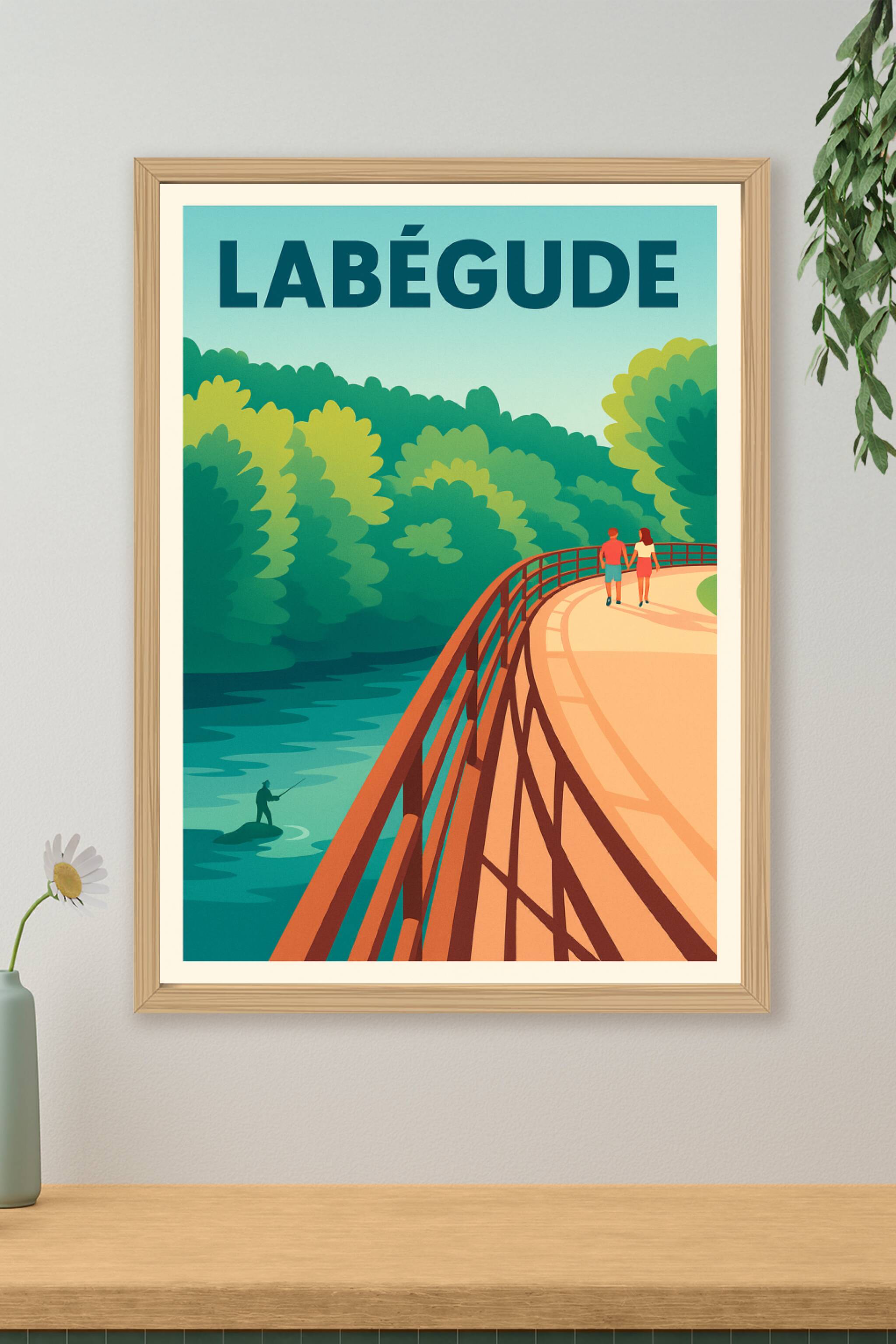 Affiche de Labégude - Promenade paisible au bord de l'eau