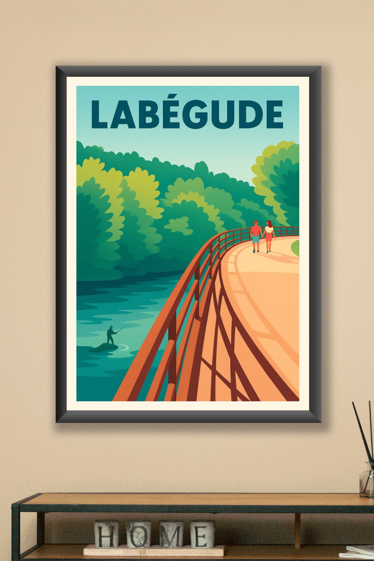 Affiche de Labégude - Promenade paisible au bord de l'eau