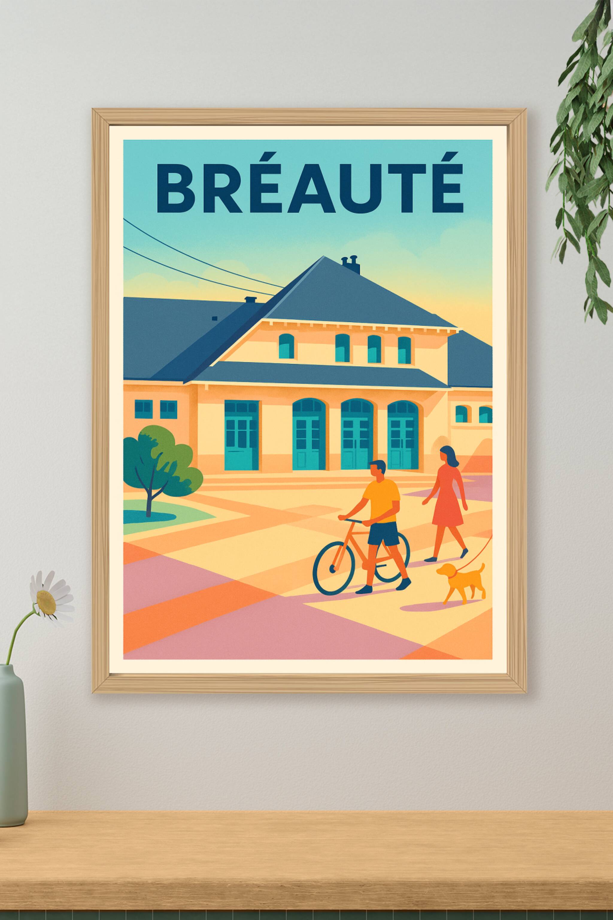 Affiche de Bréauté - La quiétude d'une promenade ensoleillée