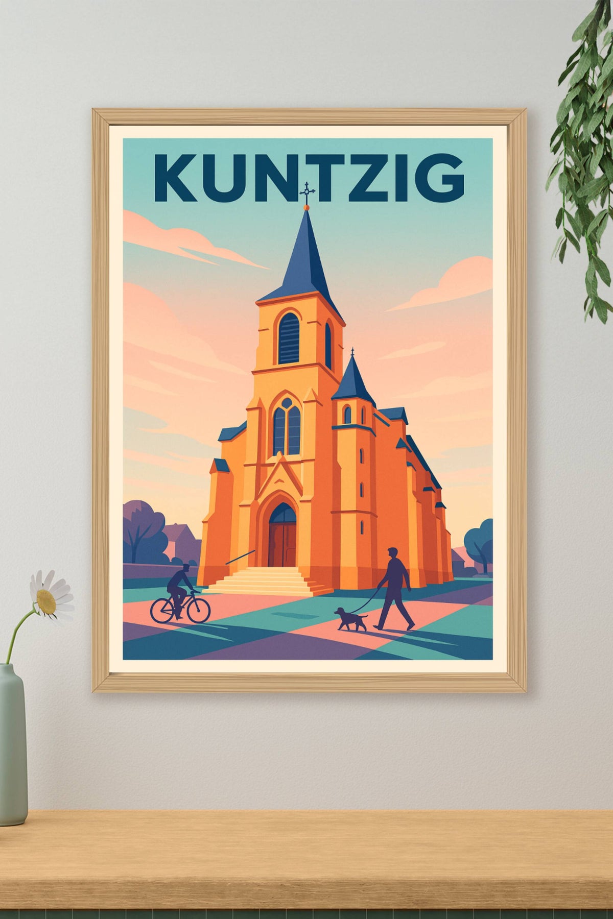 Affiche de Kuntzig - Charme architectural au coucher du soleil