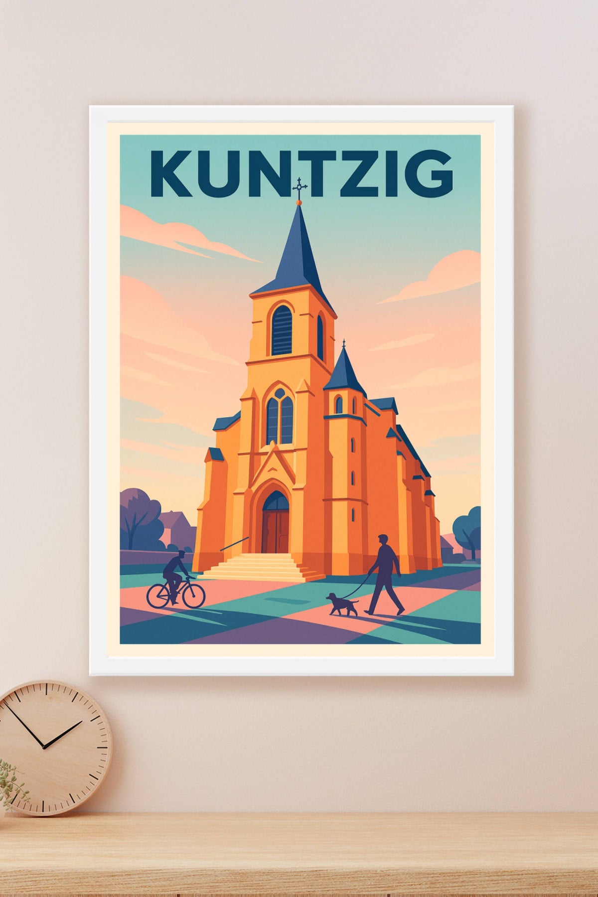 Affiche de Kuntzig - Charme architectural au coucher du soleil