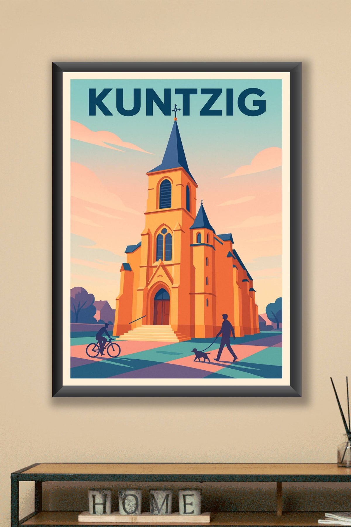 Affiche de Kuntzig - Charme architectural au coucher du soleil
