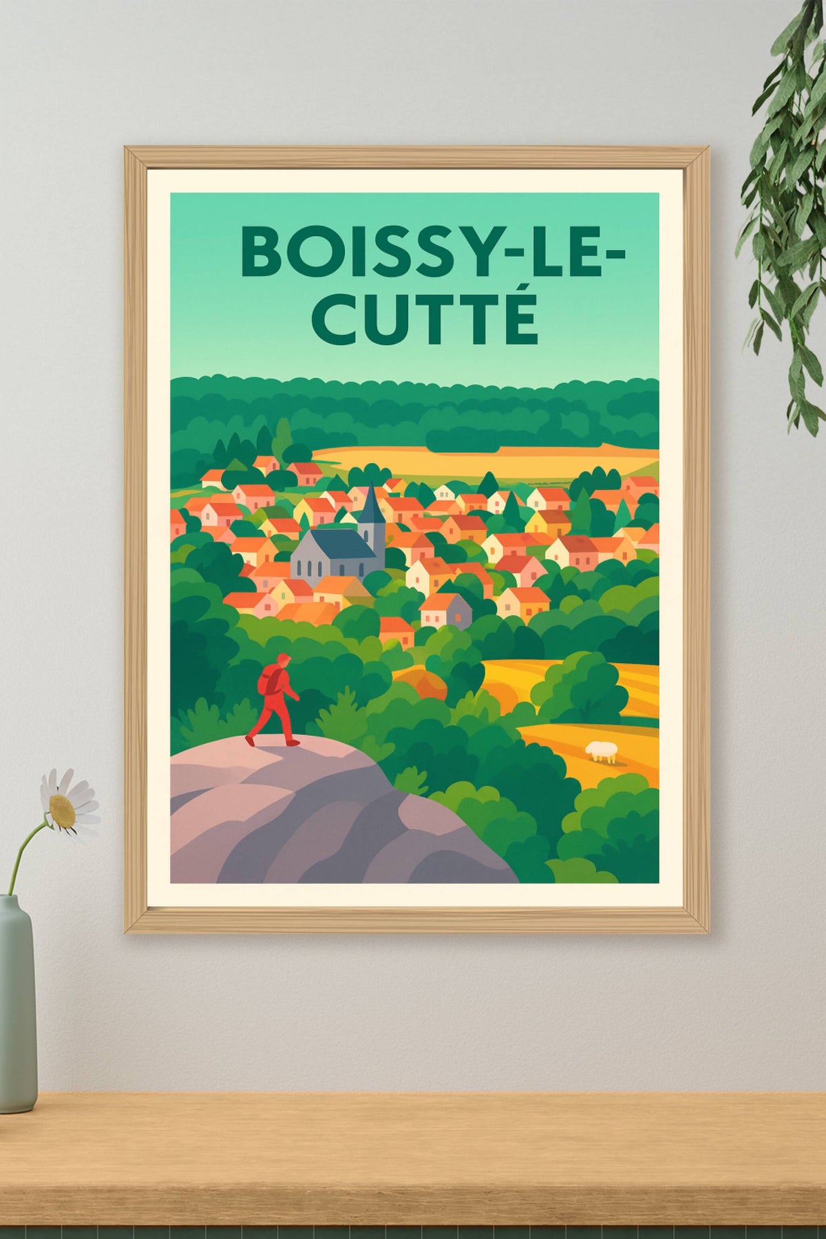 Affiche de Boissy-le-Cutté - Vue panoramique bucolique et villageoise