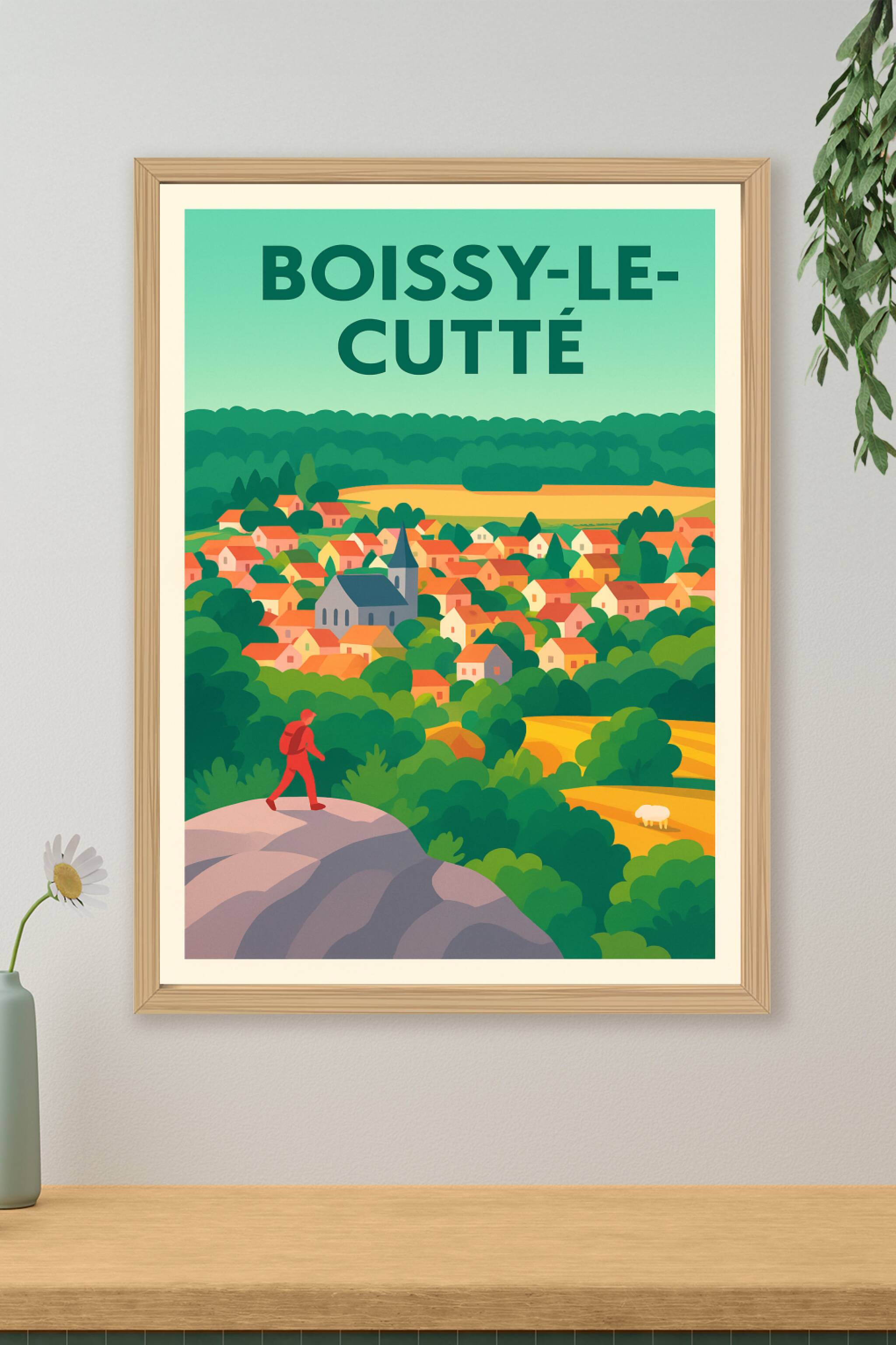 Affiche de Boissy-le-Cutté - Vue panoramique bucolique et villageoise