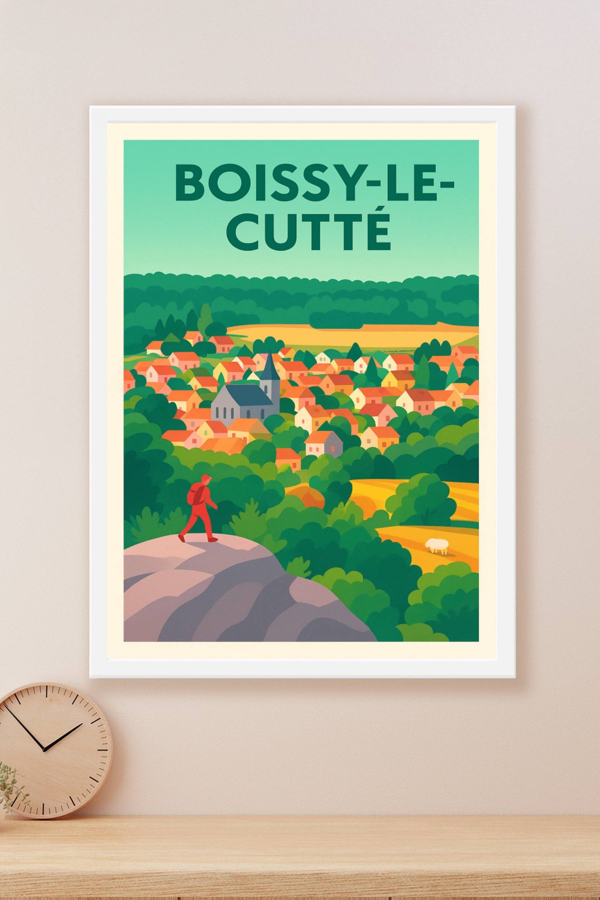 Affiche de Boissy-le-Cutté - Vue panoramique bucolique et villageoise