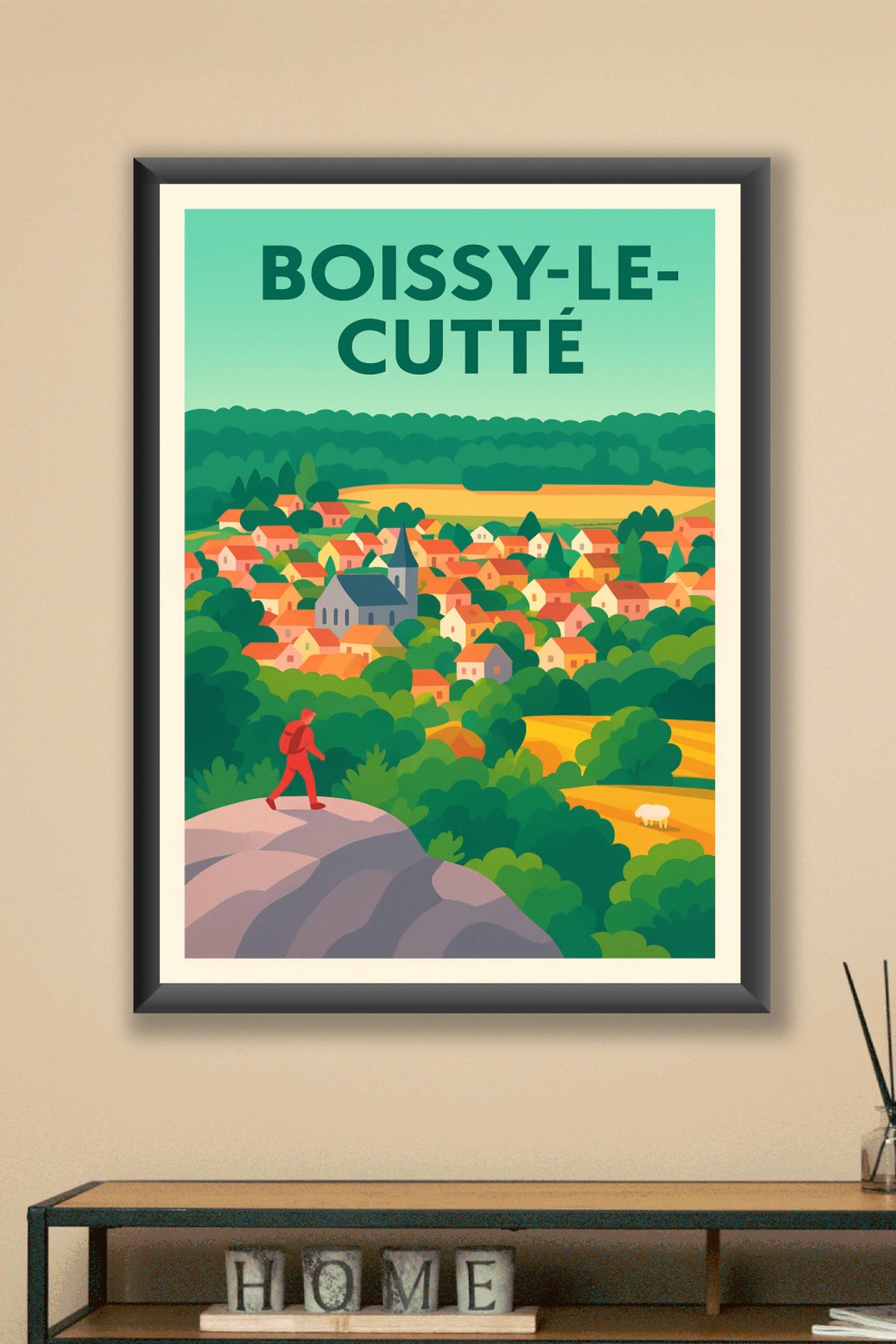 Affiche de Boissy-le-Cutté - Vue panoramique bucolique et villageoise