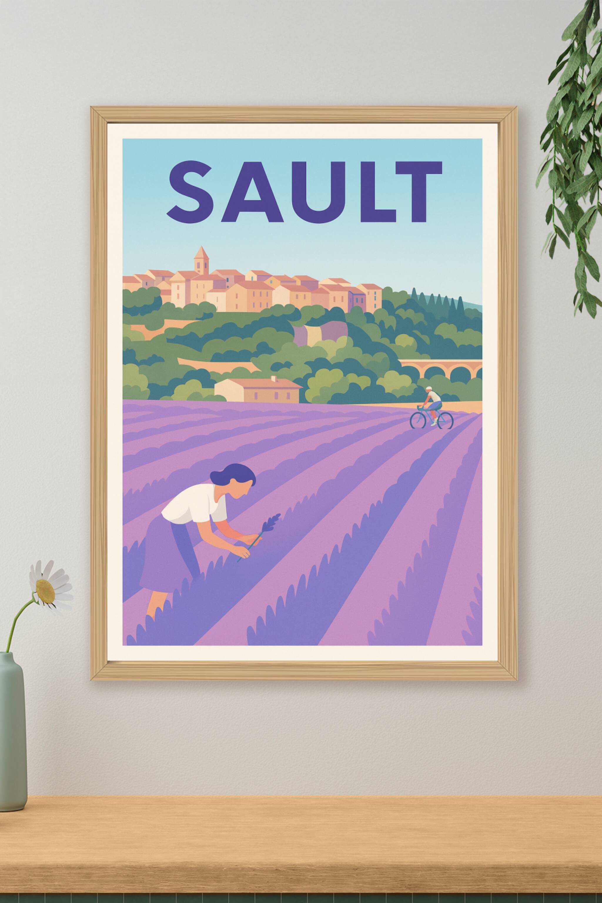 Affiche de Sault - Le charme provençal entre lavandes et collines