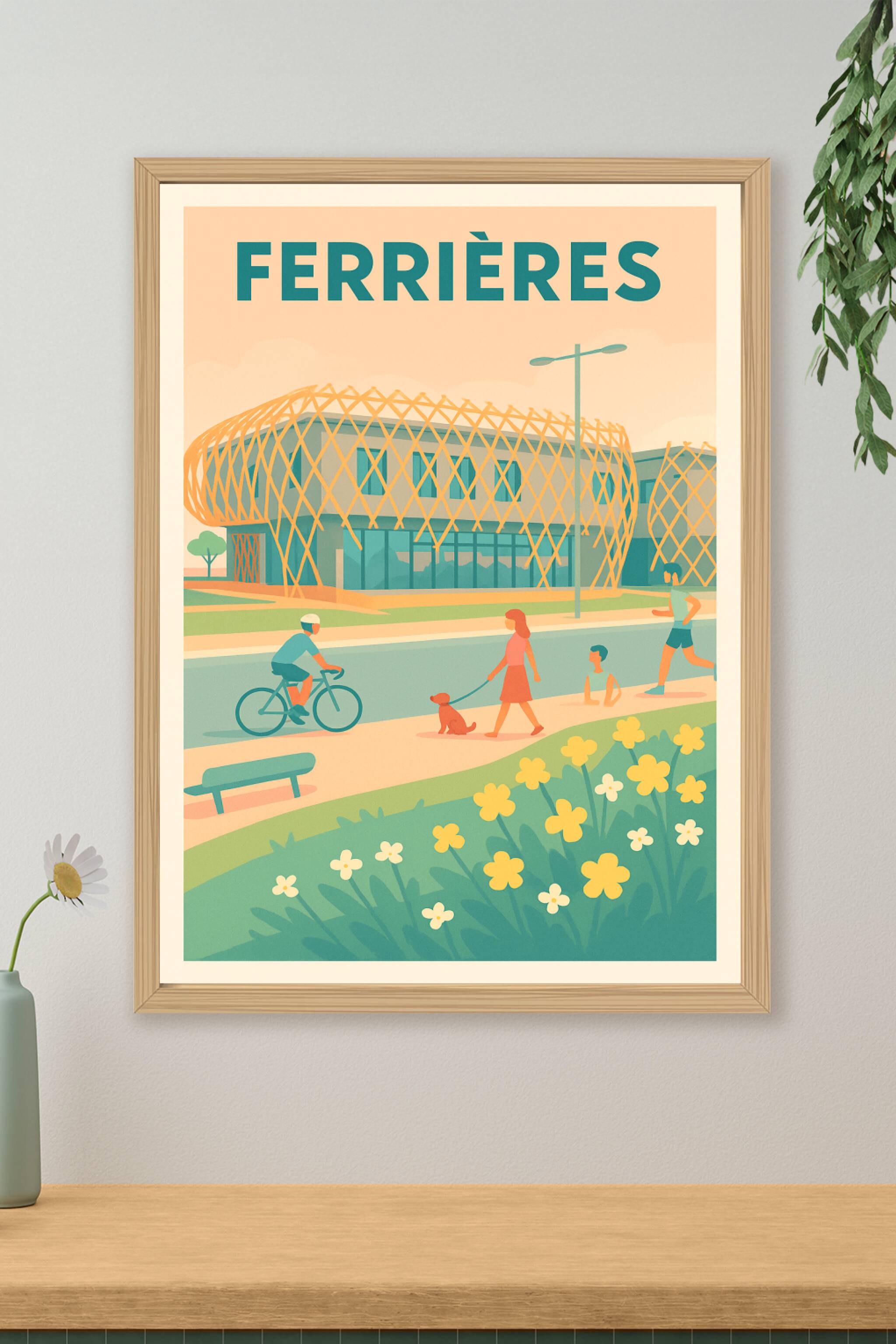 Affiche de Ferrières - Harmonie urbaine et nature apaisante