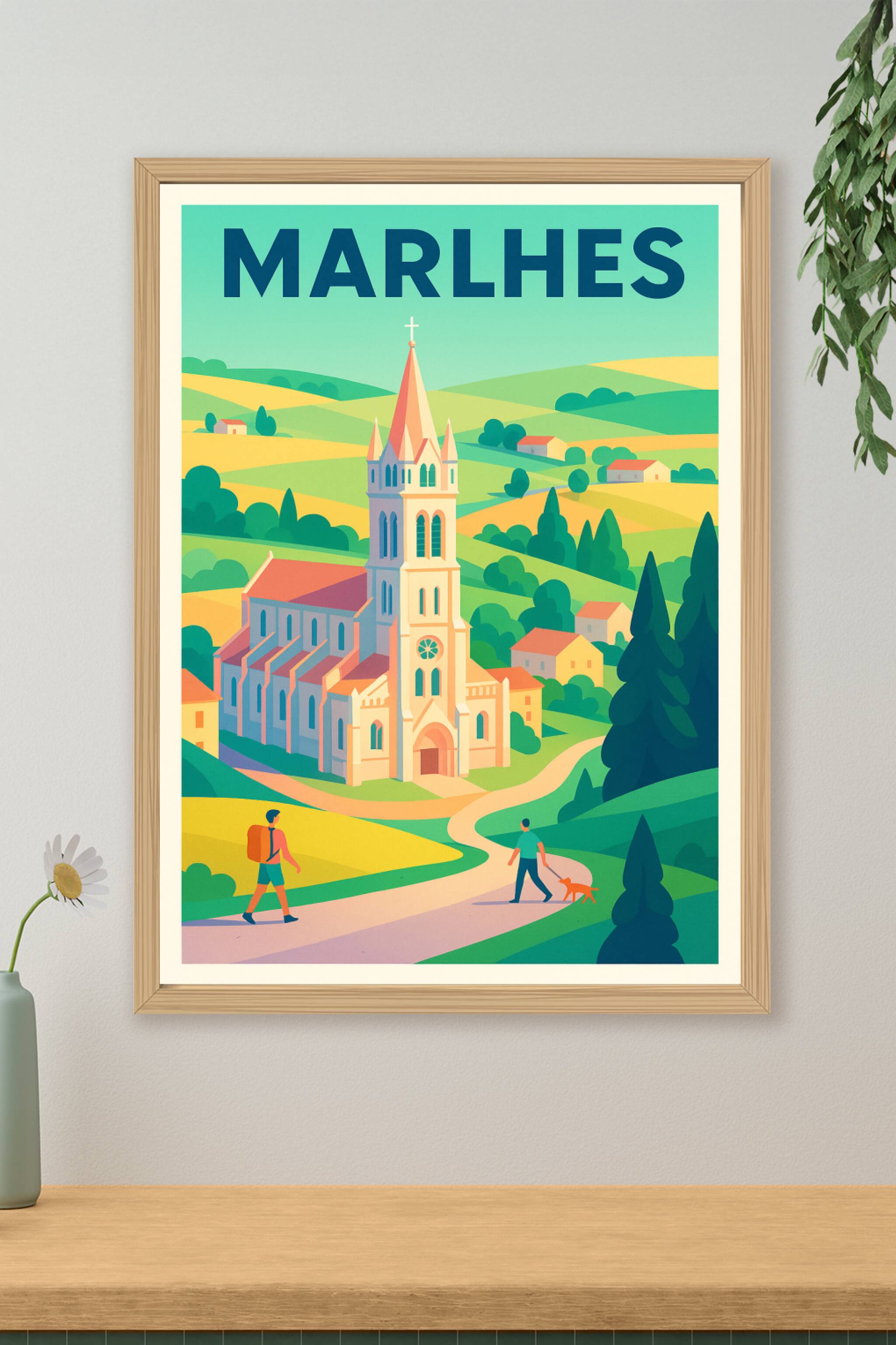 Affiche de Marlhes - Le charme paisible de la campagne en image