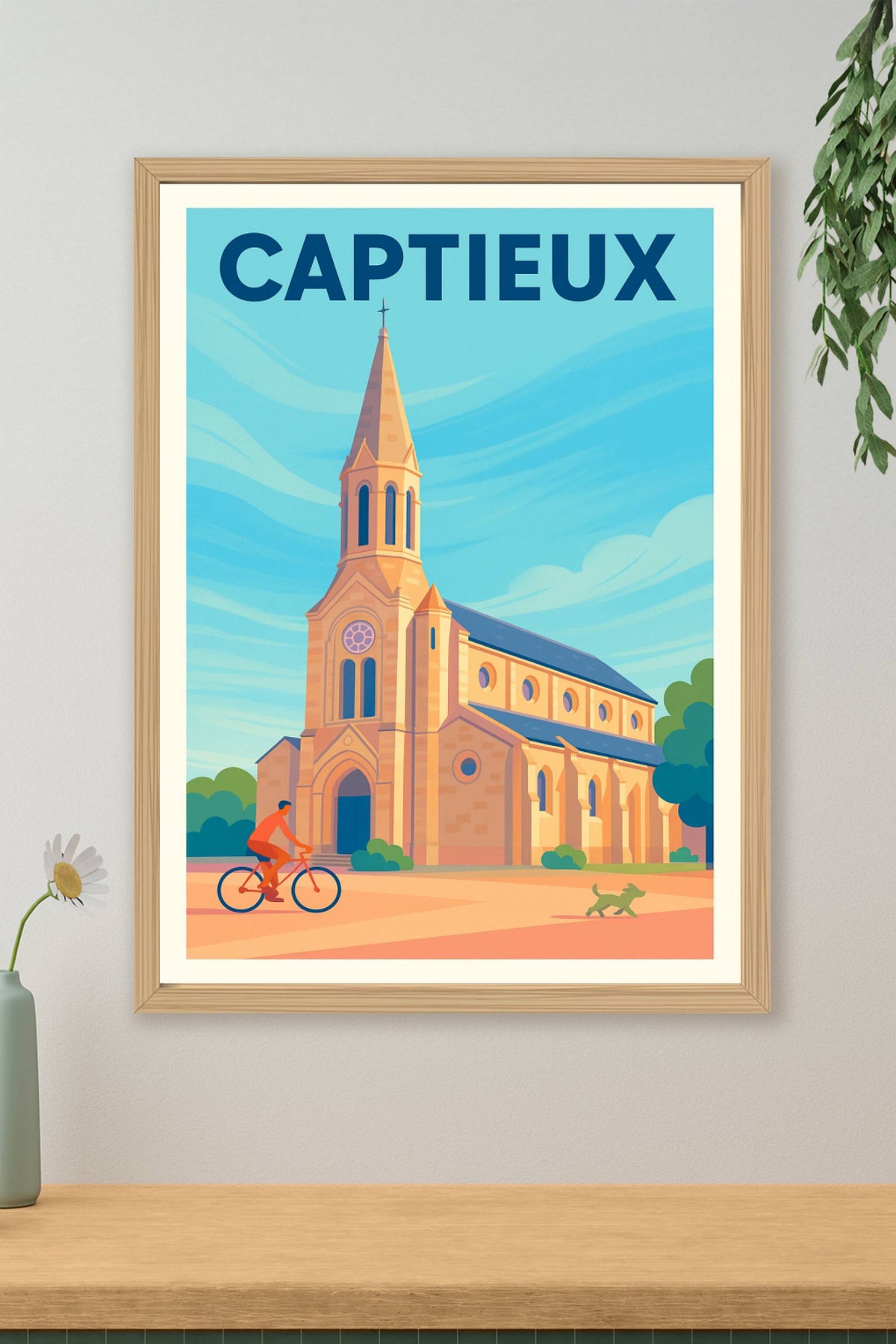 Affiche de Captieux - L'église au charme tranquille