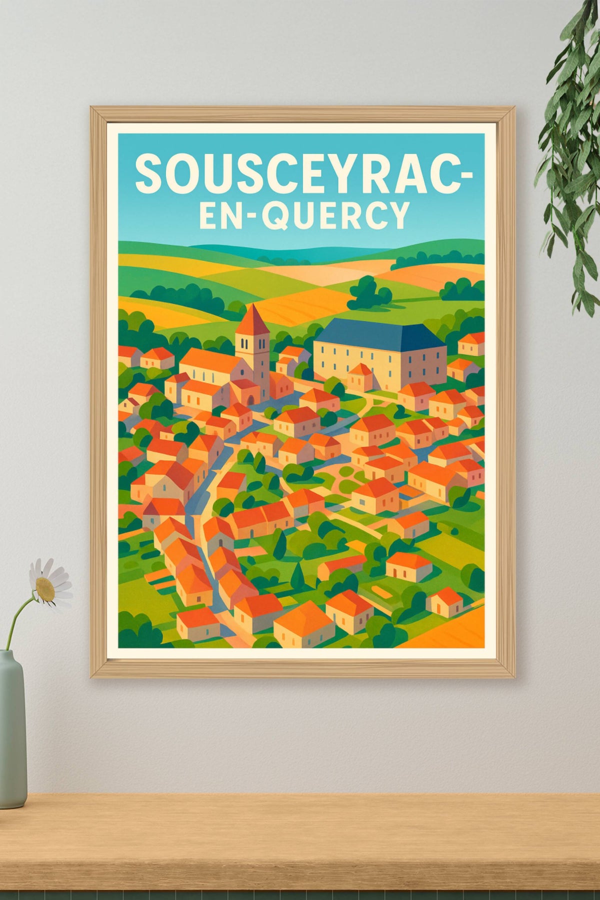 Affiche de Sousceyrac-en-Quercy - Charme et couleurs du Sud-Ouest
