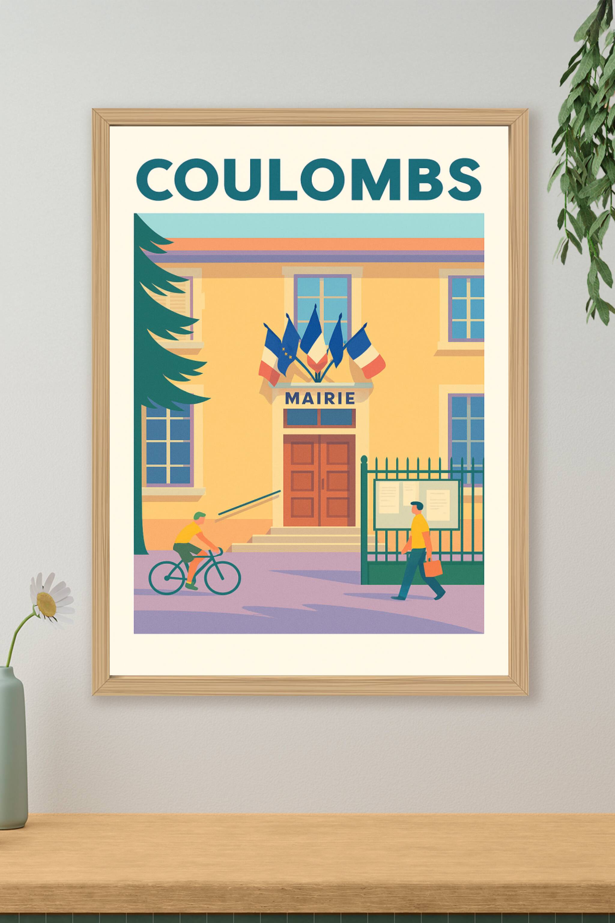 Affiche de Coulombs - Charme et vie locale autour de la Mairie